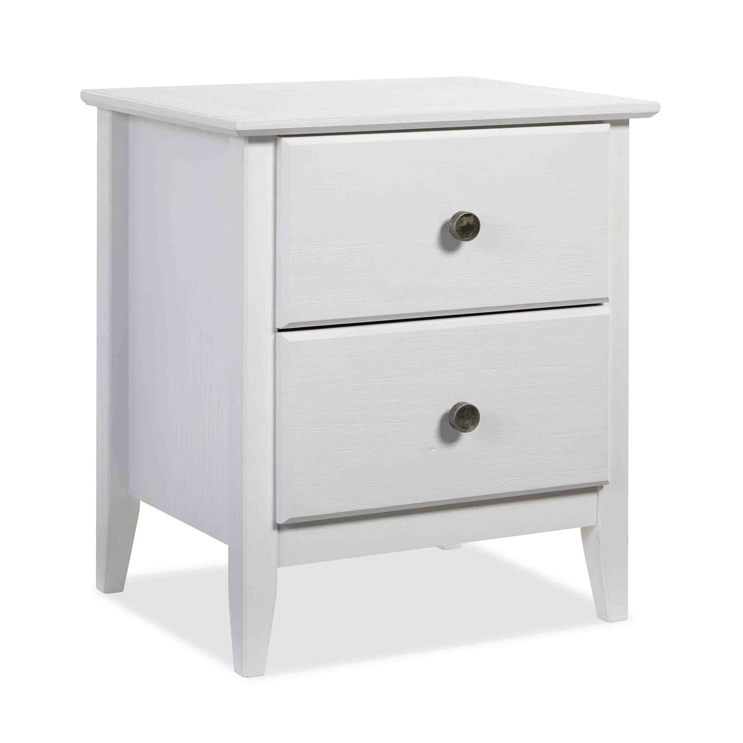Grain Wood Furniture Greenport 2-Drawer Bedroom Nightstand, Solid Wood with Brushed Walnut Finish
