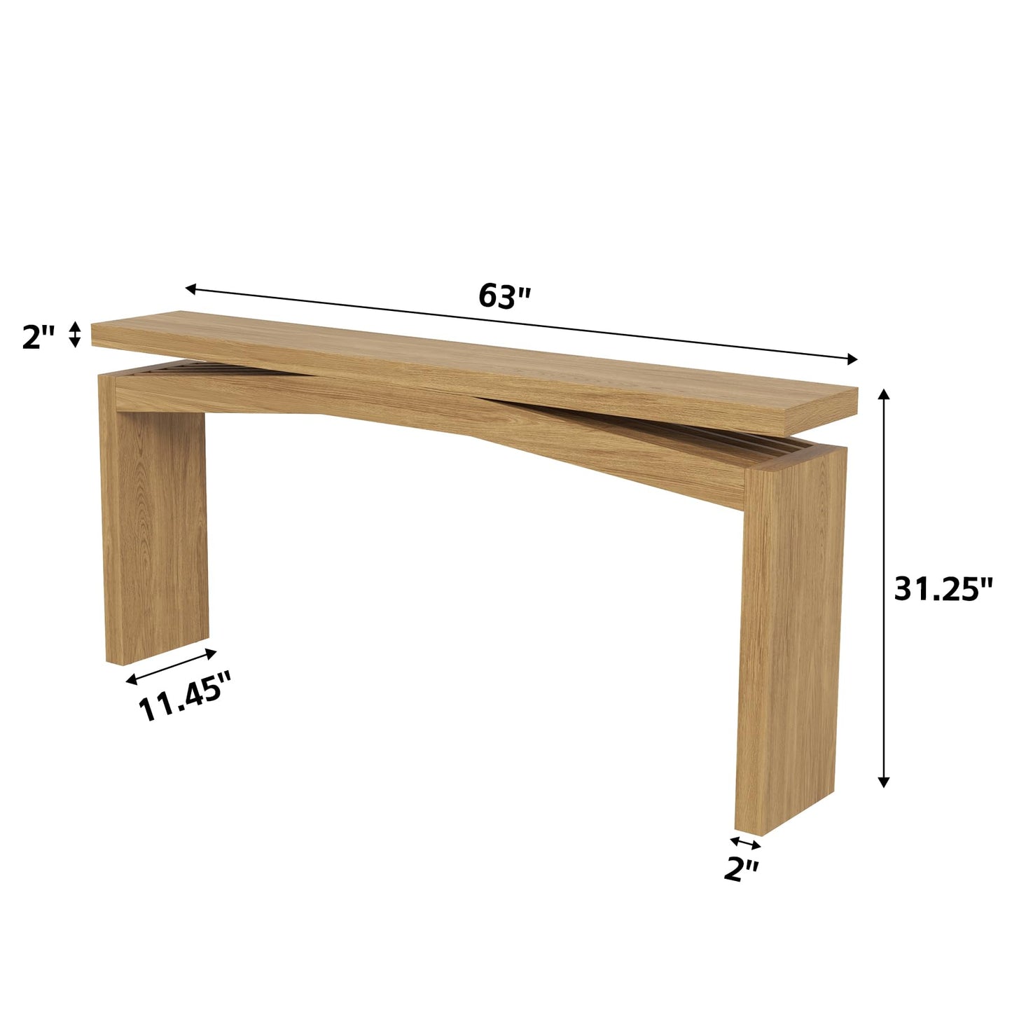Epecoya Console Tables for Entryway 63-Inch, Wooden Sofa Tables Narrow Long Behind Couch Farmhouse, Modern Entryway Tables Rectangular for Entrance, Home, Living Room, Natural Brown