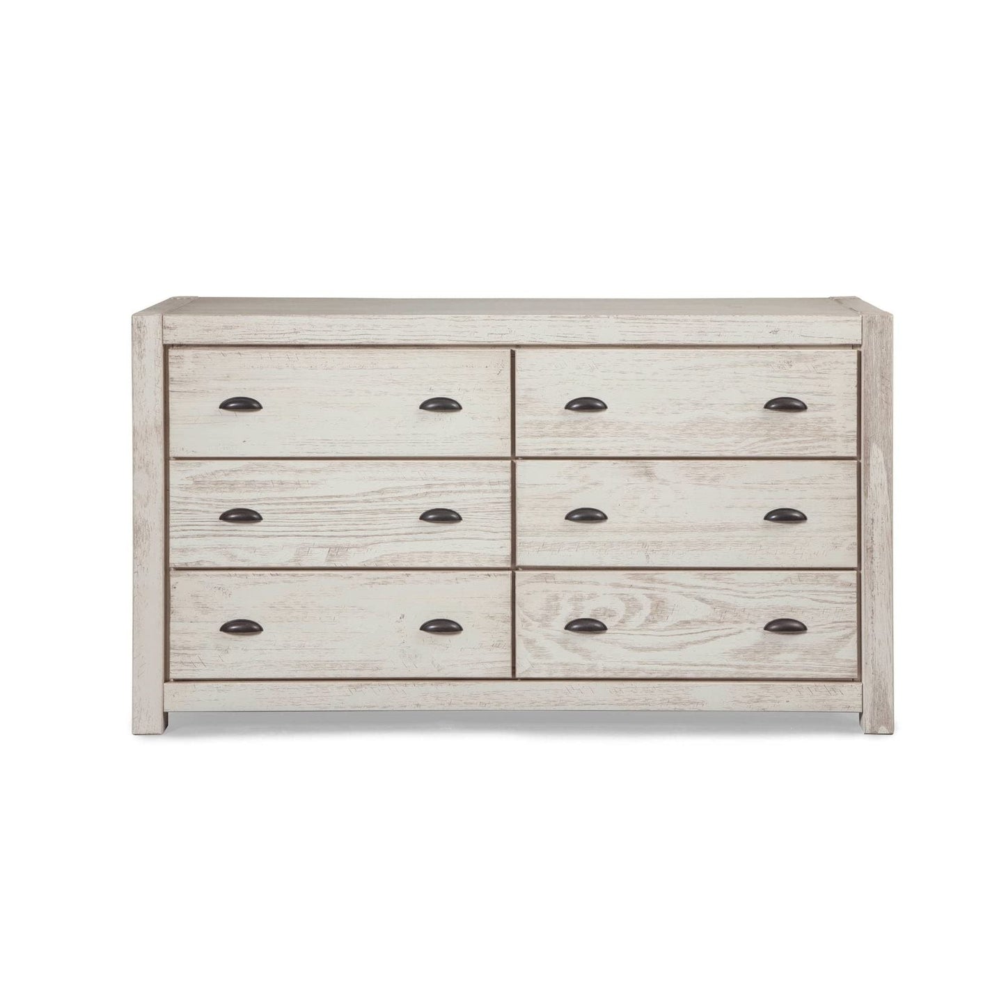 Grain Wood Furniture Montauk 6-Drawer Dresser, Solid Wood with a Farmhouse Black Finish