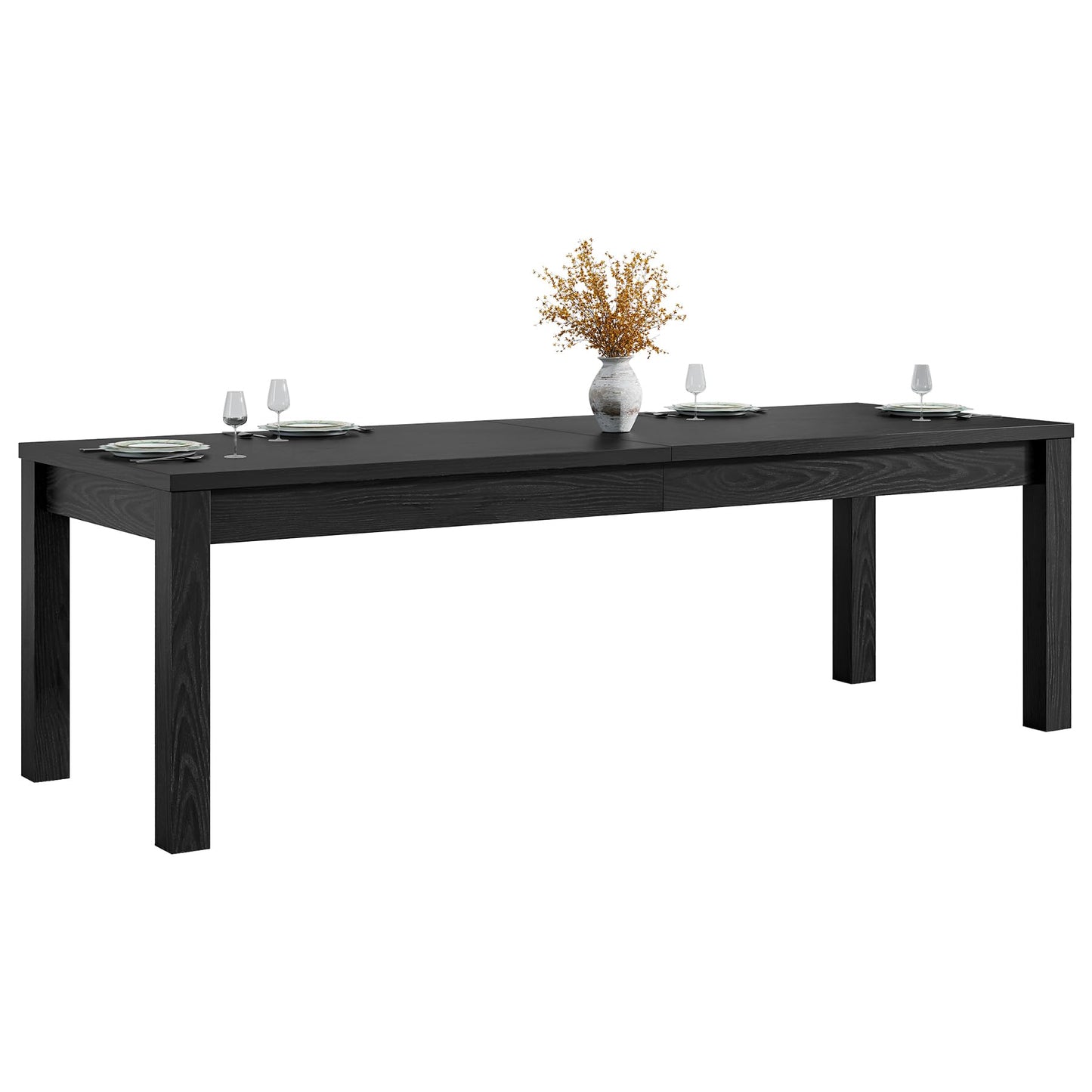 78.7" Large Dining Table for 6 8 10, Solid Wood Rustic Kitchen Table, Modern Farmhouse Rectangular Dining Desk for Kitchen, Living Room, Wood Brown