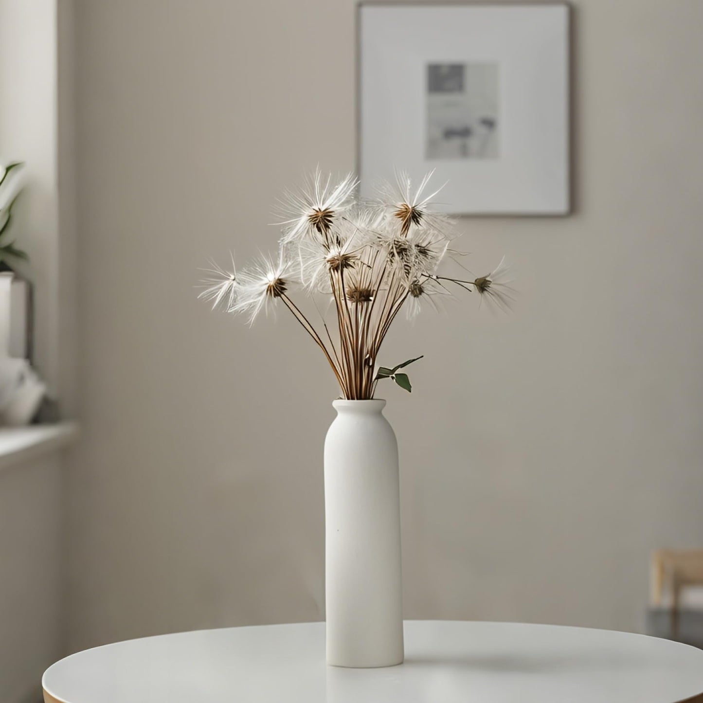 10.4 inches Tall Decorative Ceramic Vase Set, 3 Pieces, Nordic Modern Boho Style, White, Modern Farmhouse for Home Decor (Coffee Mix)