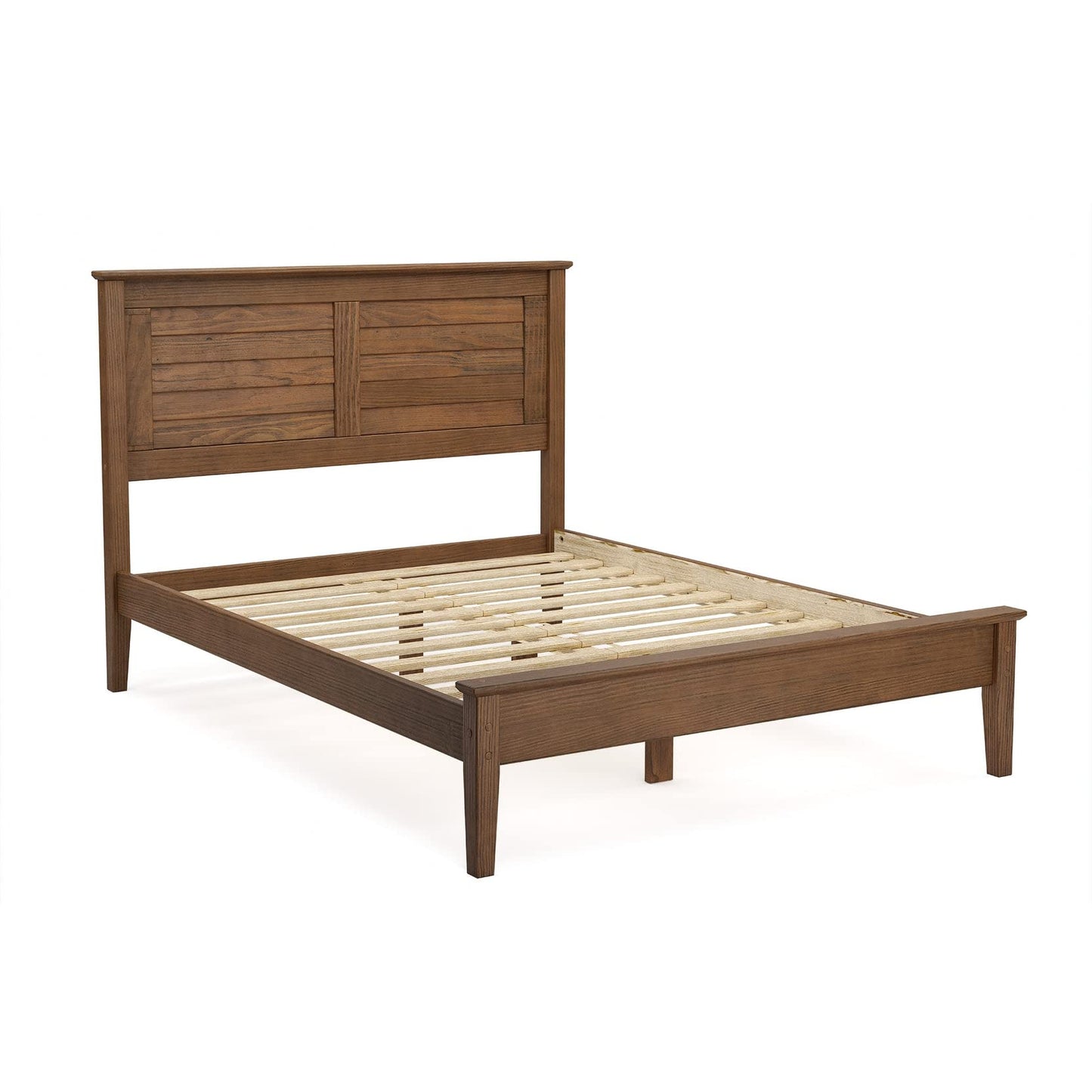 Grain Wood Furniture Greenport Solid Wood Platform Bed, Full Size, Brushed Walnut