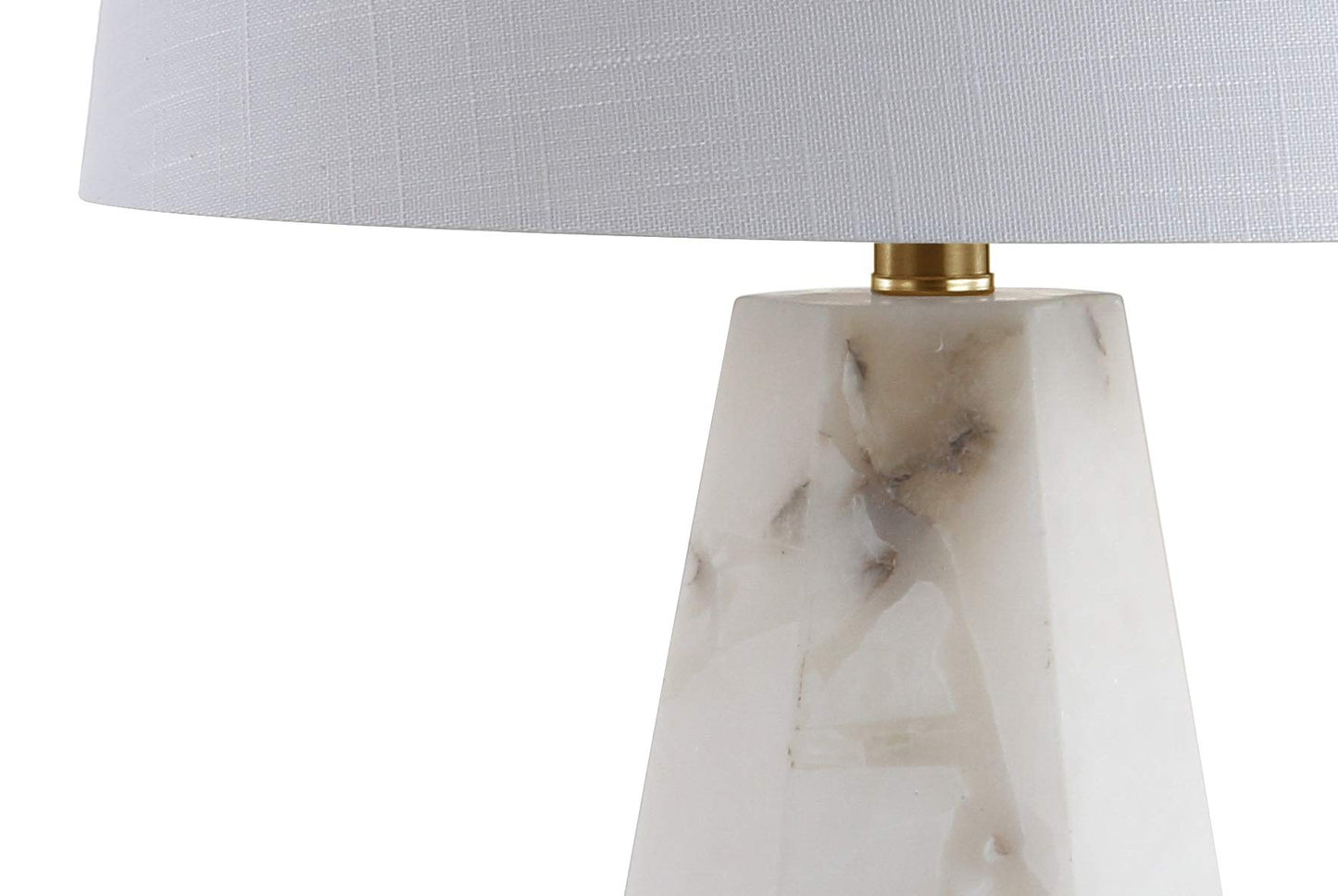 JONATHAN Y 25.5" Natural/Black Modern Table Lamp for Bedroom, White Linen Shade, Contemporary Bedside Nightstand Lamp for Living Room, LED Bulb Included (JYL6205B)