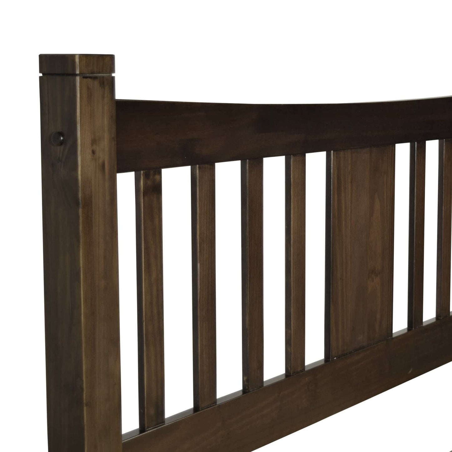 Grain Wood Furniture Shaker Solid Wood Slat Platform Bed, Queen Size, Walnut Finish