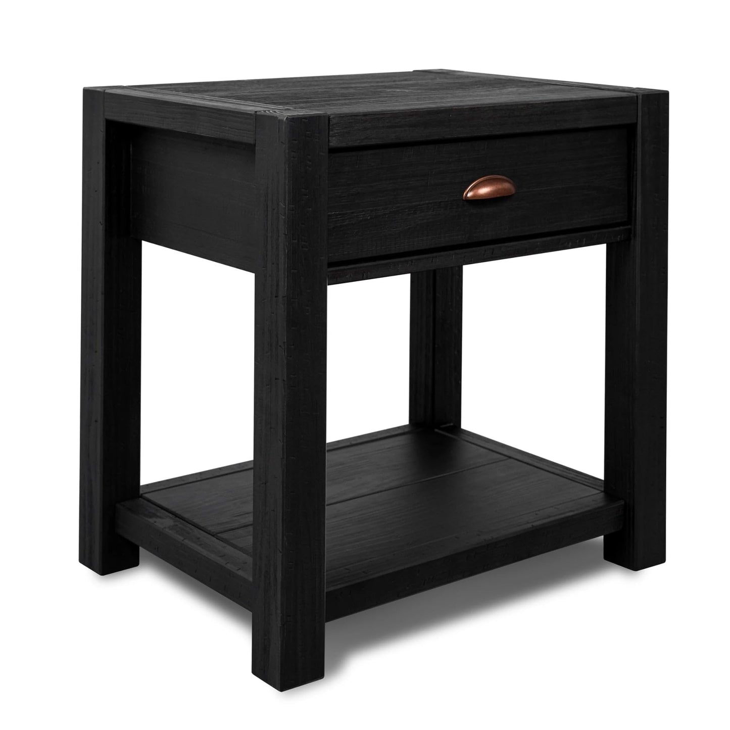 Grain Wood Furniture Montauk End Table, Solid Wood with a Driftwood Finish