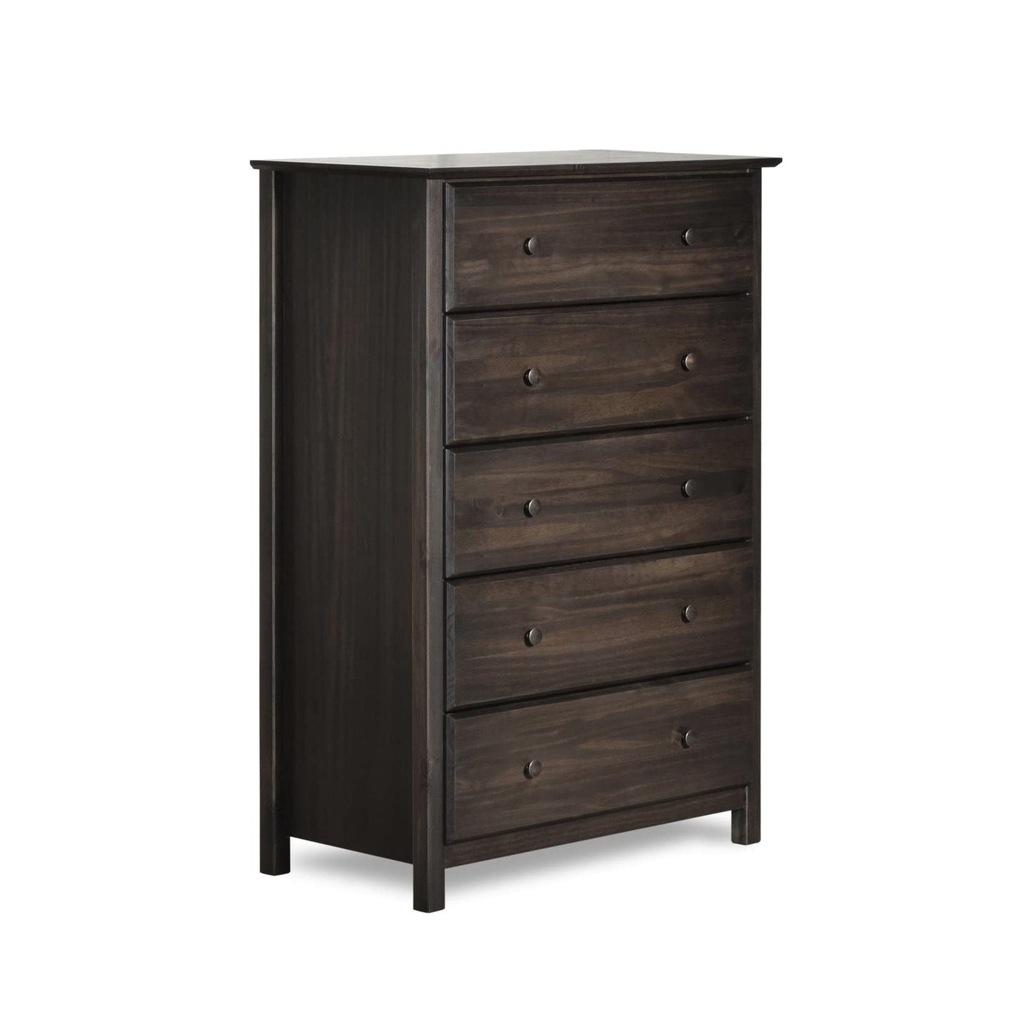 Grain Wood Furniture Shaker 5-Drawer Chest, Solid Wood with a Cherry Finish