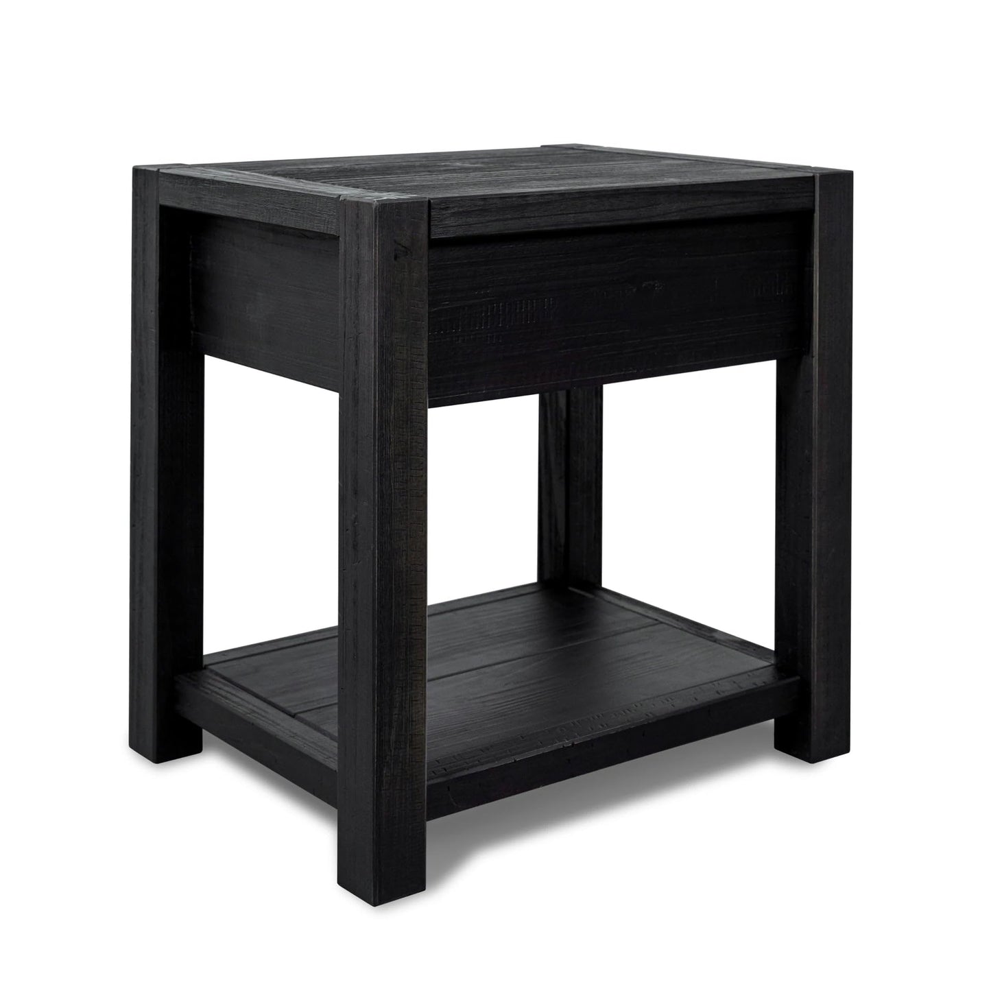 Grain Wood Furniture Montauk End Table, Solid Wood with a Driftwood Finish