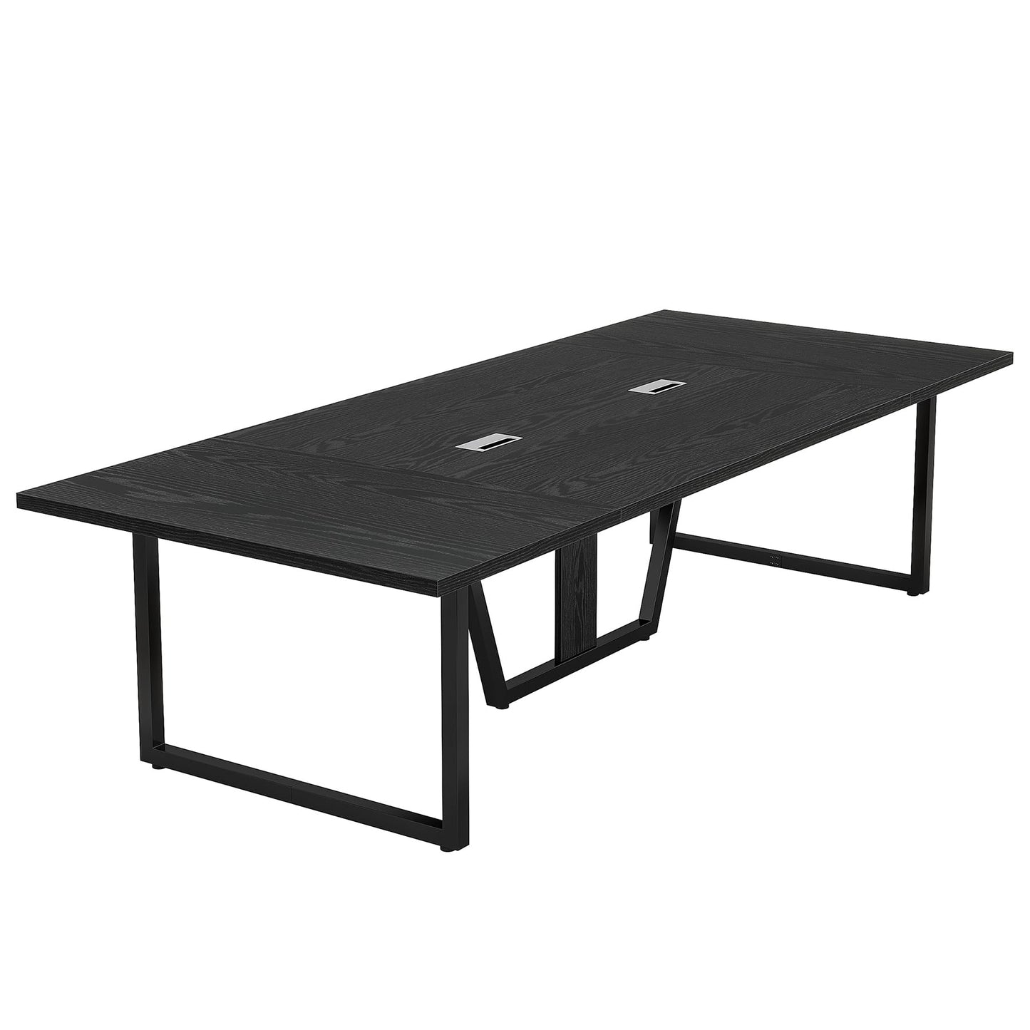Tribesigns 8FT Conference Table, 94.49 L x 47.24 W x 29.53 H Inches Large Meeting Podcast Table for 10 People, Business Style Wooden Training Table with Strong Metal Frame for Office Conference
