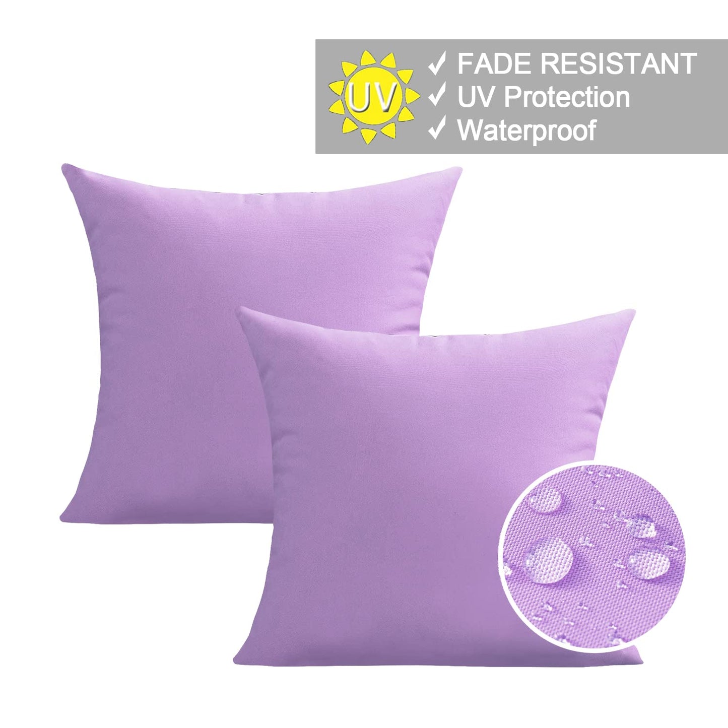 VAKADO Outdoor Waterproof Throw Pillow Covers 18X18 Set of 2 Decorative Green Patio Furniture Summer Cushion Cases Outside Decor for Couch Garden Bench Porch