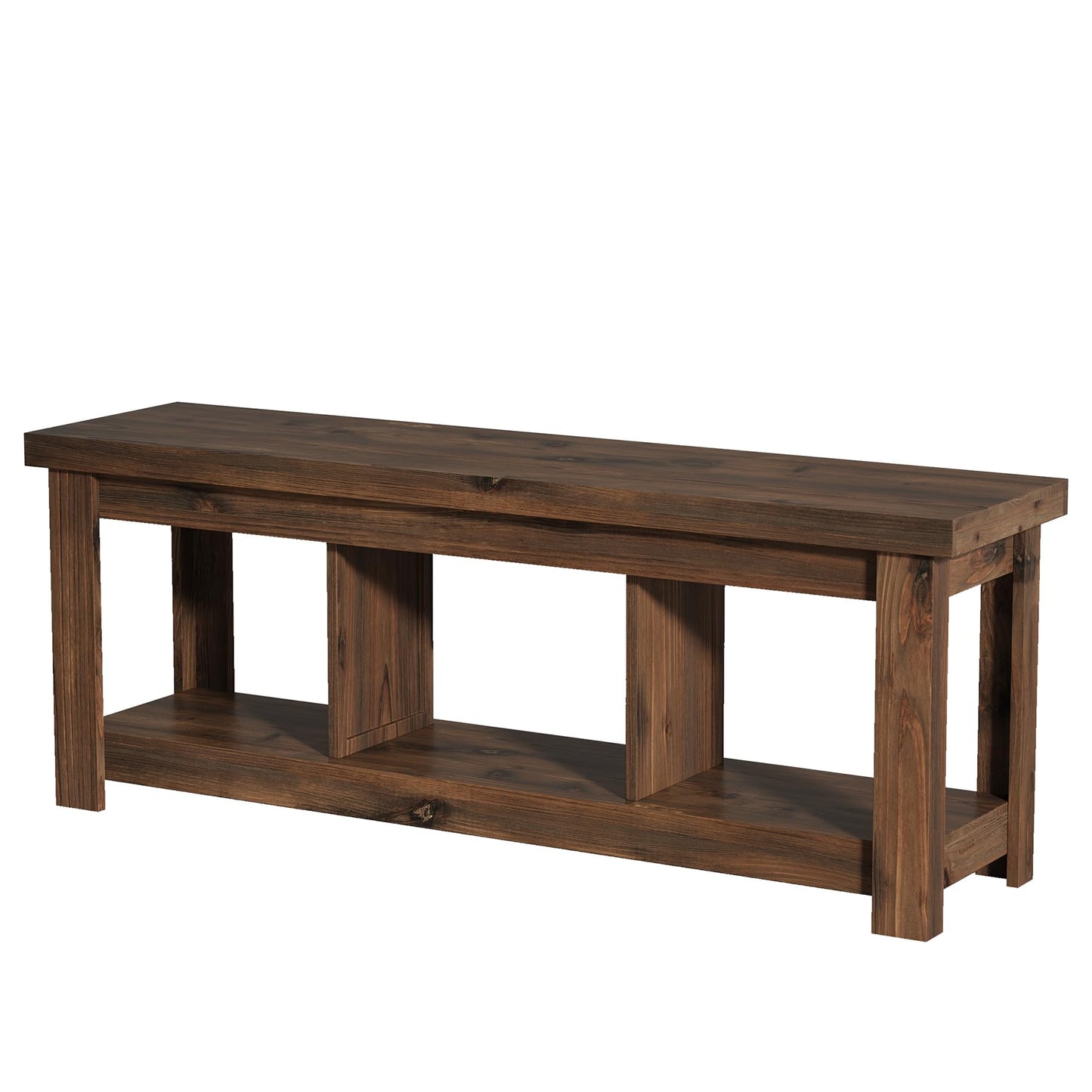 Solid Wood Console Table, 63-Inch Entryway Table with Storage, Long Wooden Sofa Table Behind Couch for Entryway, Hallway, Foyer, Living Room, Natural Wood