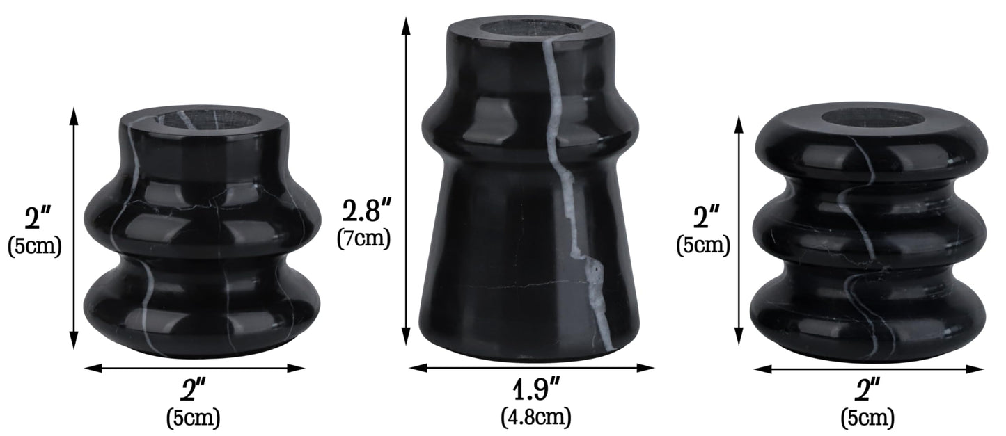 Vixdonos Marble Candle Holder Set of 2 Taper Candle Candlestick Mantle Candle Stand for Home Decor,Wedding,Party and Table Centerpieces(Brown)