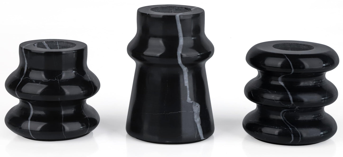 Vixdonos Marble Candle Holder Set of 2 Taper Candle Candlestick Mantle Candle Stand for Home Decor,Wedding,Party and Table Centerpieces(Brown)