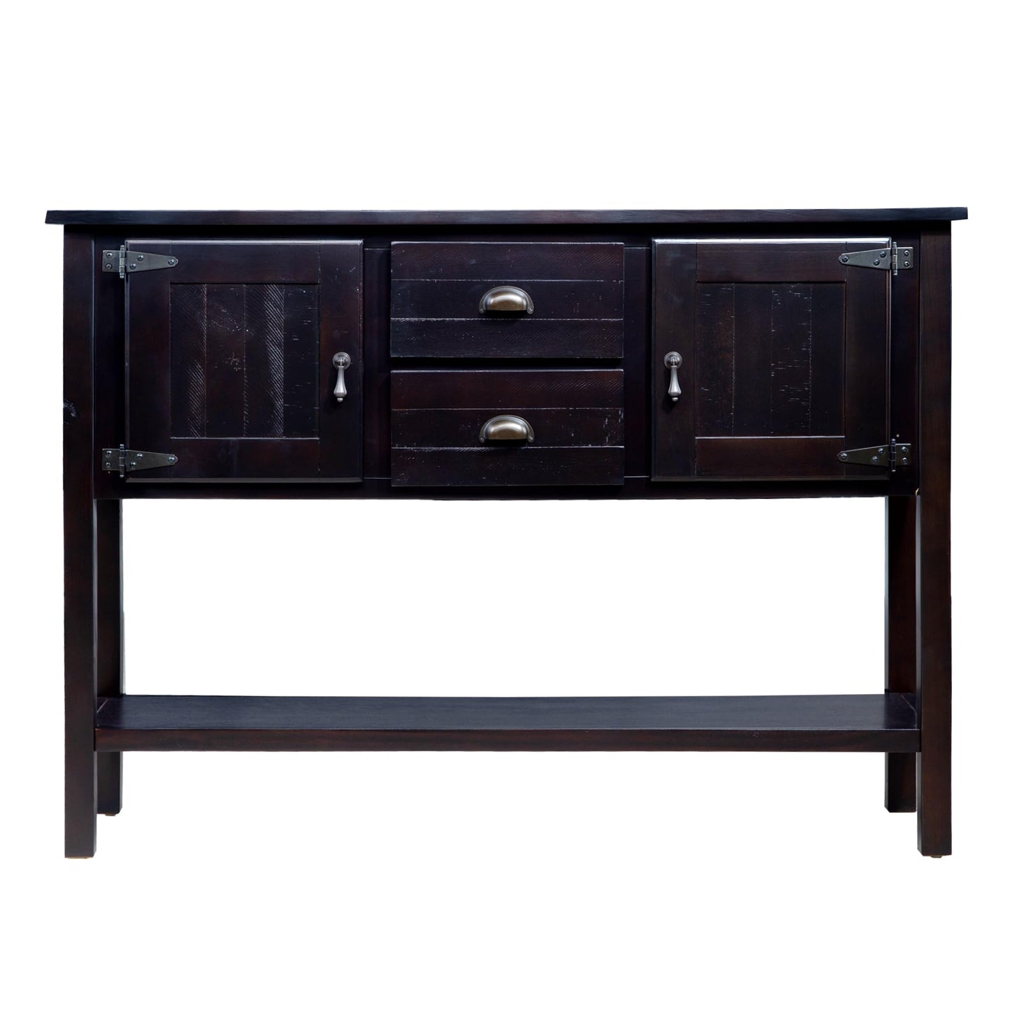 LKTART Solid Wood Farmhouse Console Table,Sofa Table with Storage Drawers and Shelves,Entryway Table for Entry Hallway Foyer Sofa Side Table,EasyAssembled (48" Navy Blue)