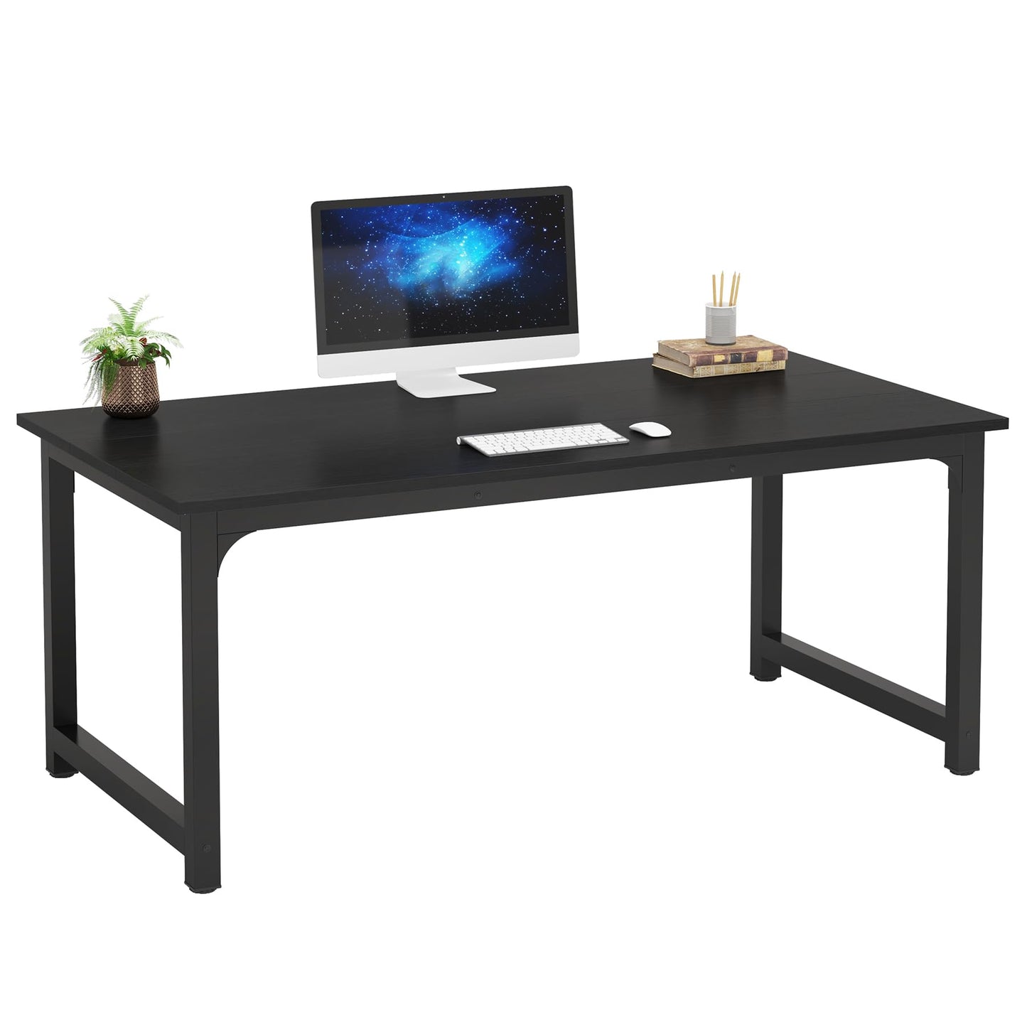 Tribesigns Modern Simple Computer Desk, 47 inch Vintage Office Desk Computer Table, Study Writing Study Desk Workstation for Home Office, Rustic Brown
