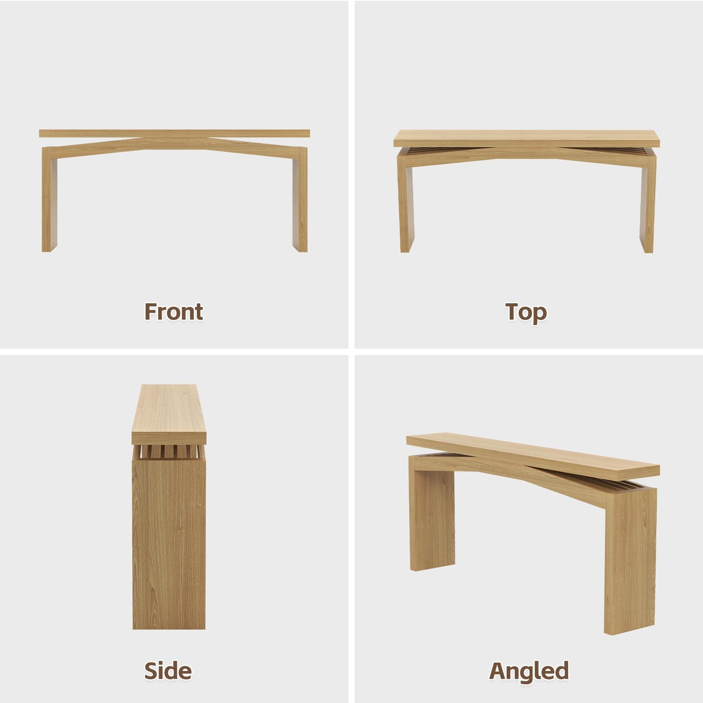Epecoya Console Tables for Entryway 63-Inch, Wooden Sofa Tables Narrow Long Behind Couch Farmhouse, Modern Entryway Tables Rectangular for Entrance, Home, Living Room, Natural Brown