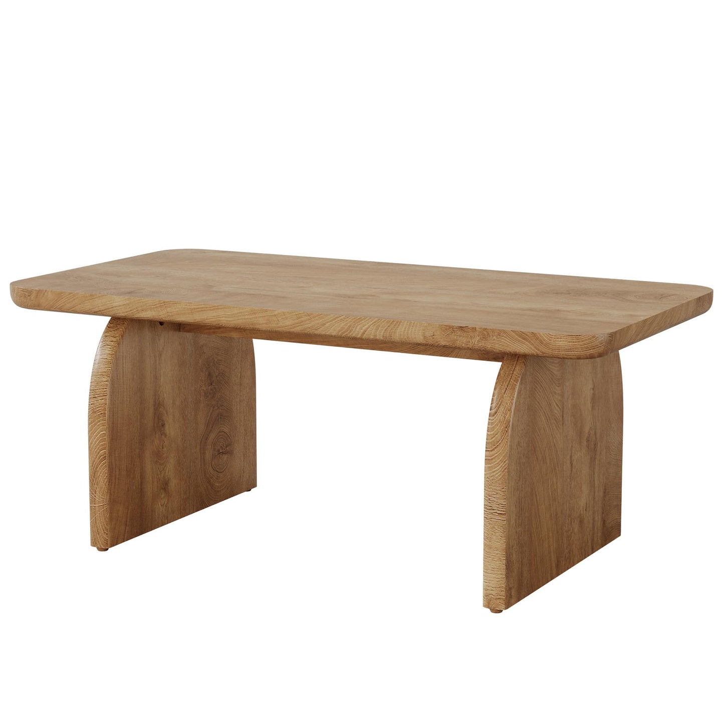 Tribesigns Rectangle Coffee Table, 47-Inch Wood Rectangular Living Room Table, Farmhouse Accent Center Low Cocktail Tea Table with Sturdy Base & Rounded Corners, Easy Assembly (Natural Brown)