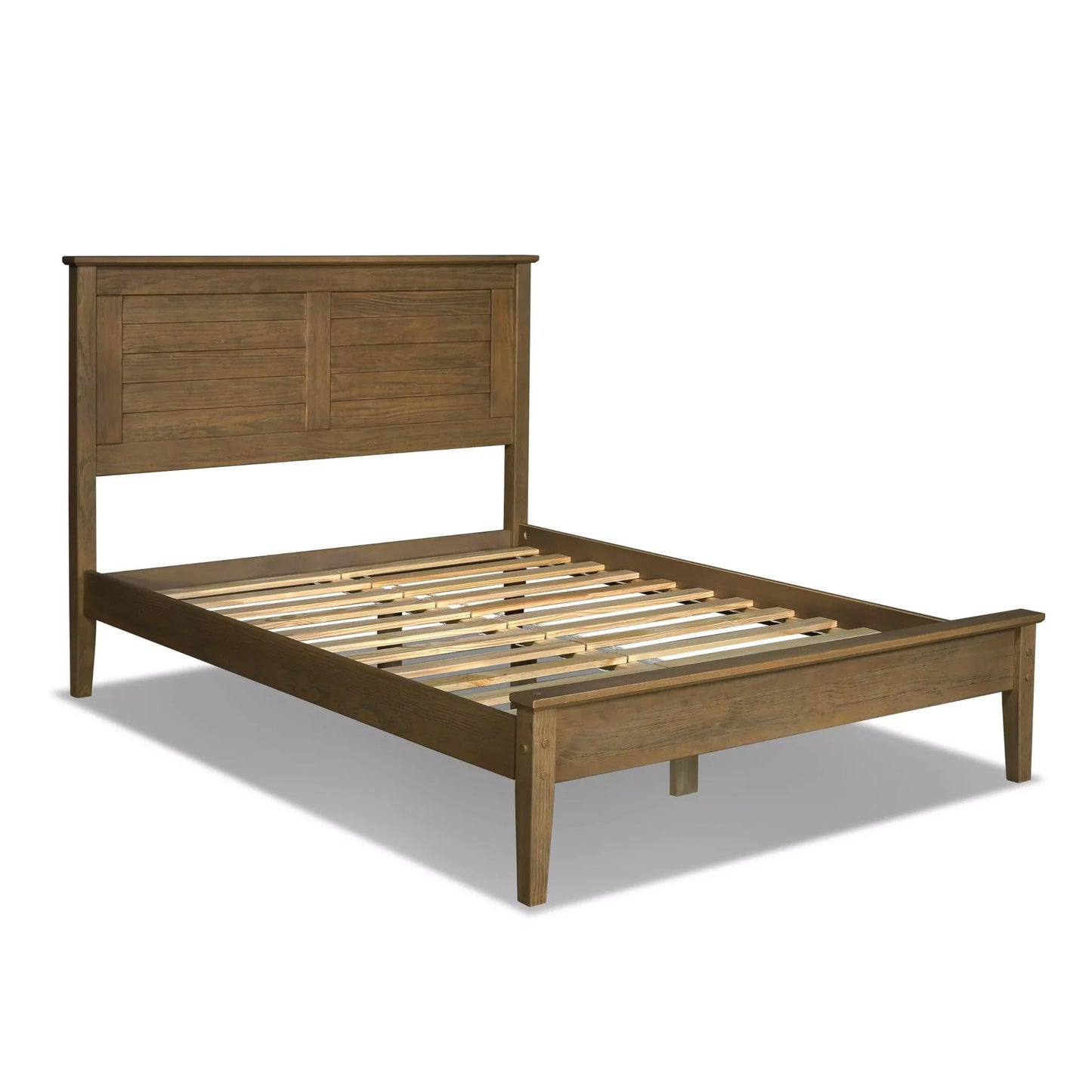 Grain Wood Furniture Greenport Solid Wood Platform Bed, Full Size, Brushed Walnut