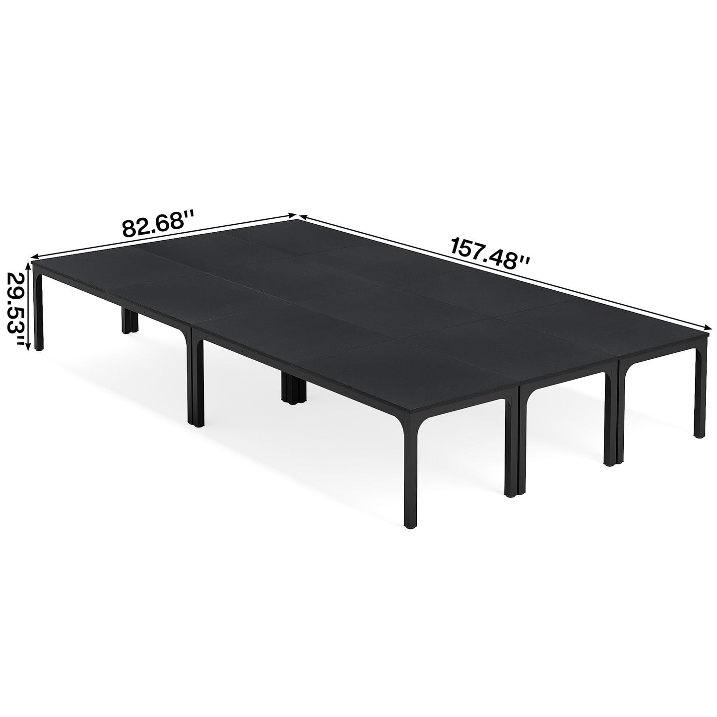 Tribesigns 6.5 FT Conference Room Table, 78.74" W x 27.56" D Large Office Conference Table, Modern Seminar Meeting Table Desk for Boardroom, Meeting Room (1, Rustic Brown)