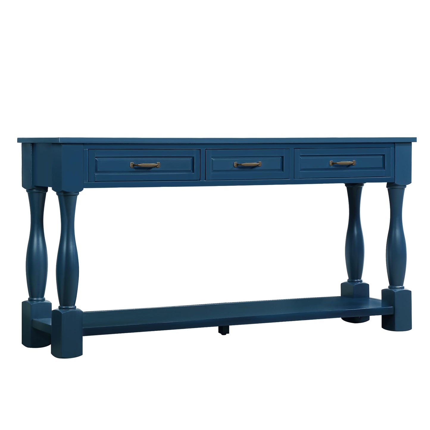 LKTART Solid Wood Console Table for Entryway,Long Sofa Table with 3 Drawers and Bottom Shelf for Hallway,Foyer,Entry,Easy Assembled (63" Light Espresso)
