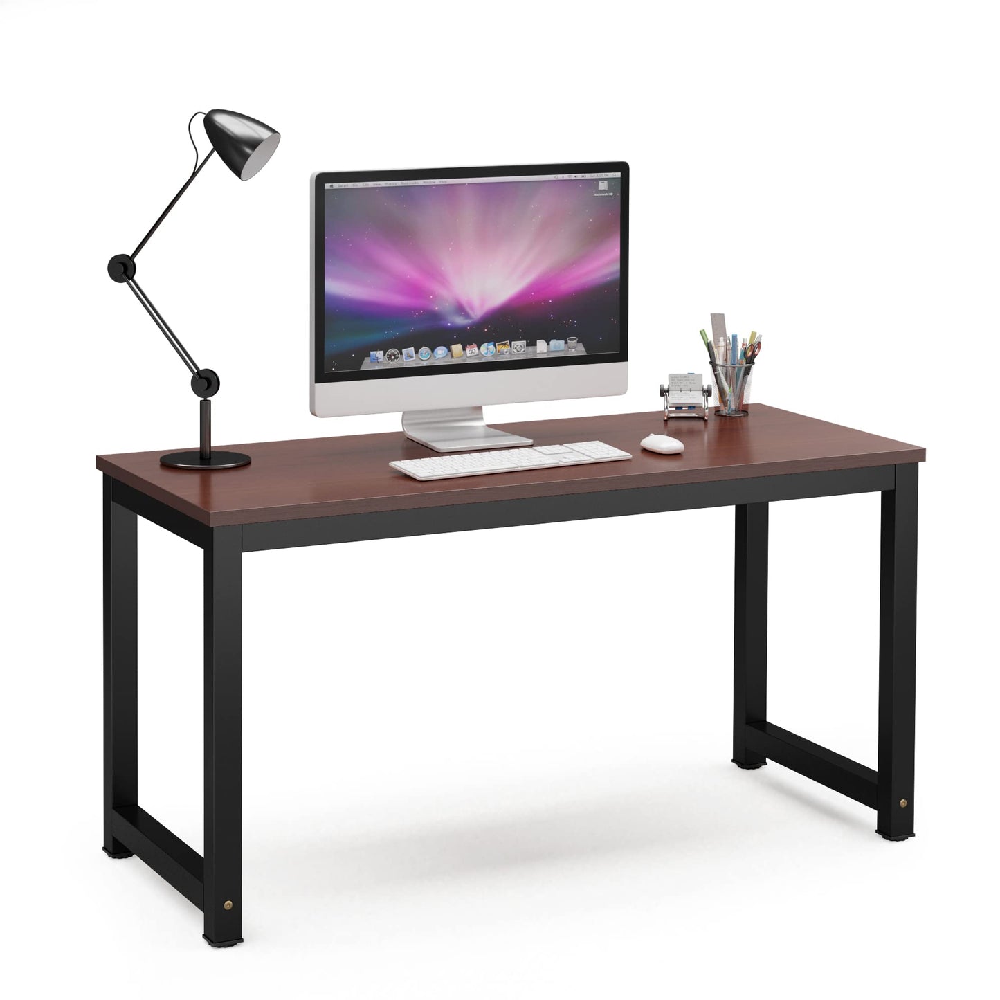 Tribesigns Modern Simple Computer Desk, 47 inch Vintage Office Desk Computer Table, Study Writing Study Desk Workstation for Home Office, Rustic Brown