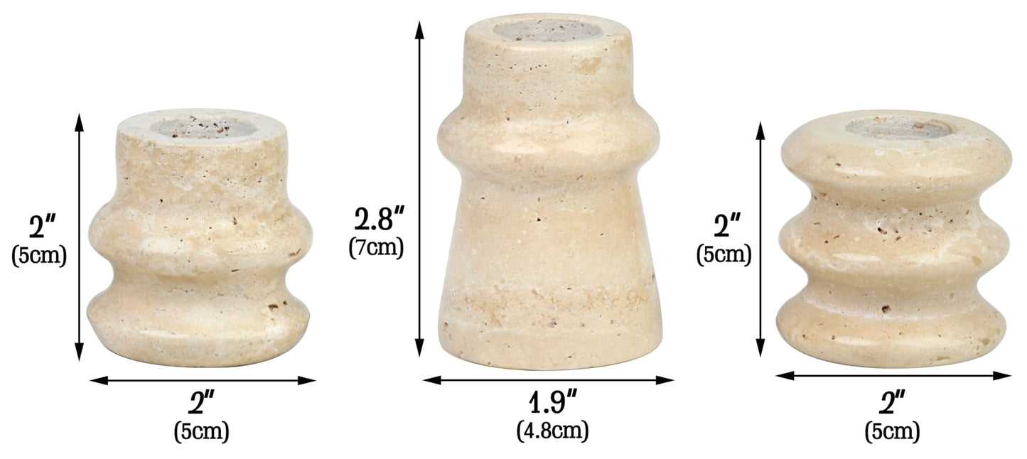 Vixdonos Marble Candle Holder Set of 2 Taper Candle Candlestick Mantle Candle Stand for Home Decor,Wedding,Party and Table Centerpieces(Brown)