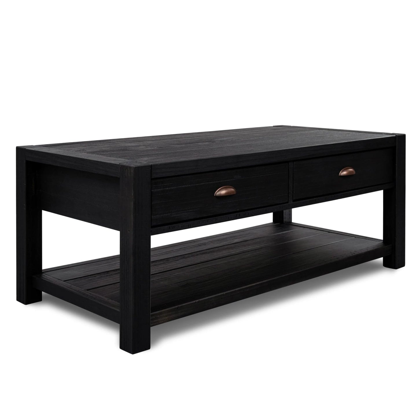 Grain Wood Furniture Montauk Coffee Table, Solid Wood with a Driftwood Finish