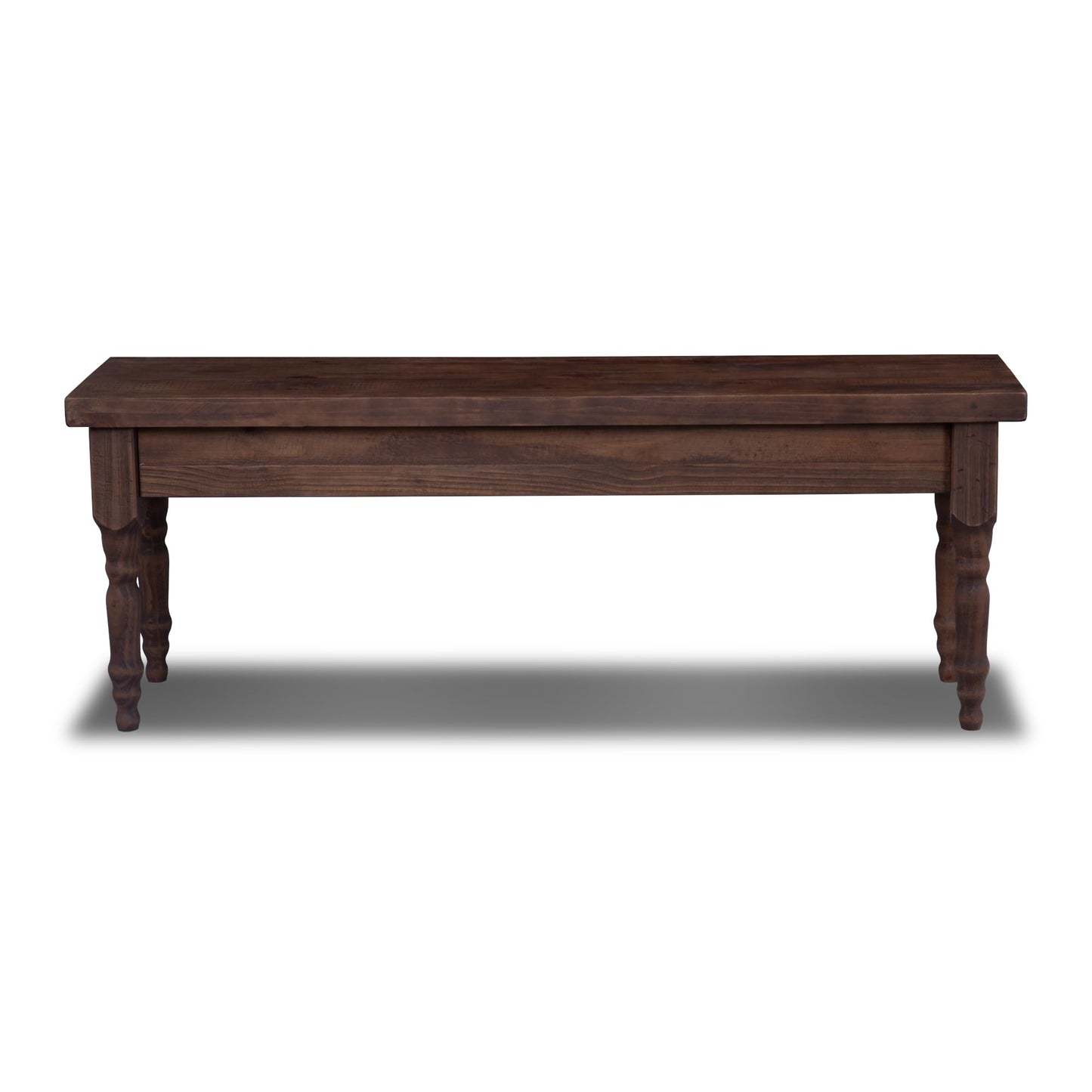 Grain Wood Furniture Valerie Solid Wood Bench with a Rustic Walnut Finish