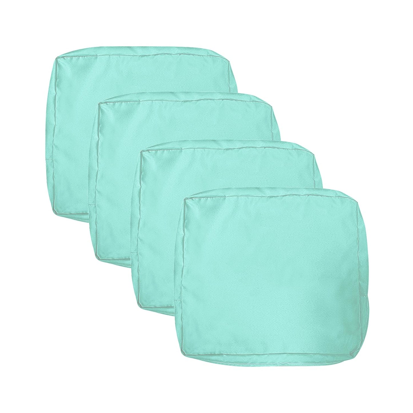 VAKADO Outdoor Patio Furniture Chair Cushion Replacement Covers Set of 4 Waterproof Decorative Cushion Cases Decor for Bench Garden Porch Couch Tent(Turquoise, 24"X24"X4")