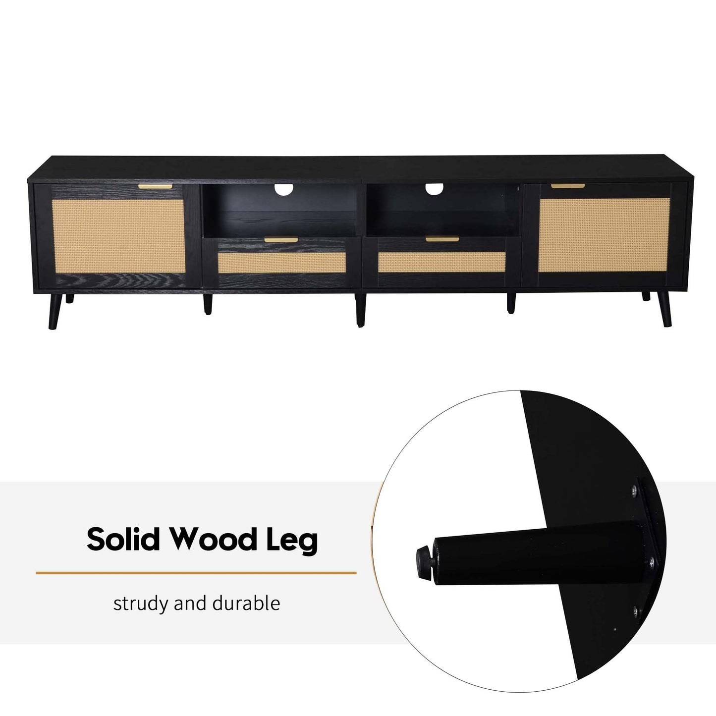 LKTART 67" Mid Century Modern TV Stand for 65/70/75/80" TVs,Entertainment Center with Sliding Doors and Drawers,Media Console for Living Room