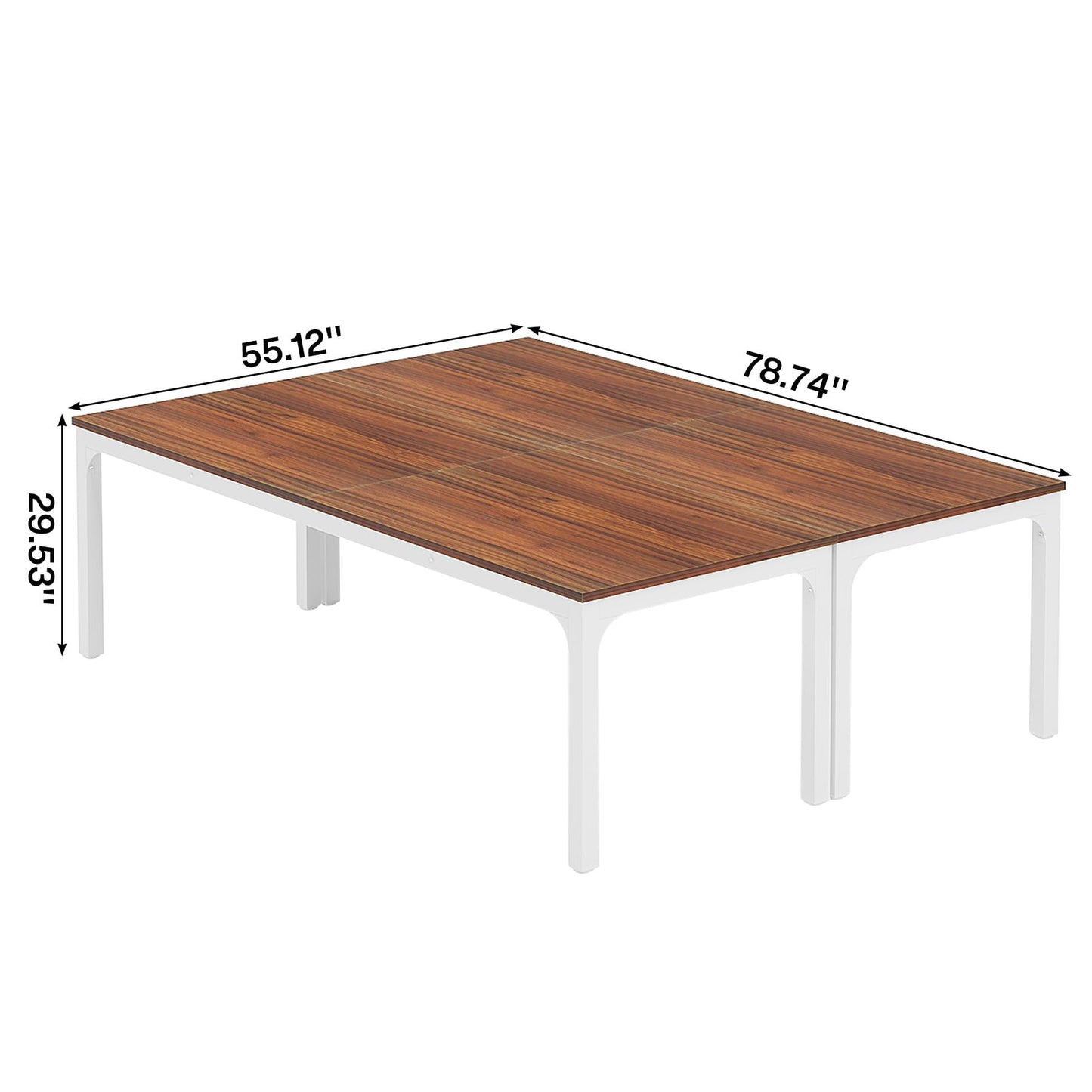 Tribesigns 6.5 FT Conference Room Table, 78.74" W x 27.56" D Large Office Conference Table, Modern Seminar Meeting Table Desk for Boardroom, Meeting Room (1, Rustic Brown)