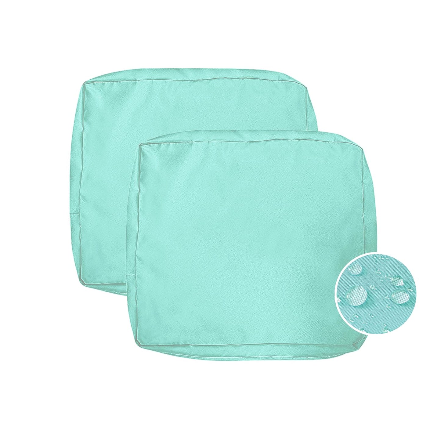 VAKADO Outdoor Patio Furniture Chair Cushion Replacement Covers Set of 4 Waterproof Decorative Cushion Cases Decor for Bench Garden Porch Couch Tent(Turquoise, 24"X24"X4")