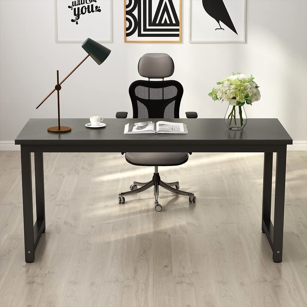 Tribesigns Modern Simple Computer Desk, 47 inch Vintage Office Desk Computer Table, Study Writing Study Desk Workstation for Home Office, Rustic Brown
