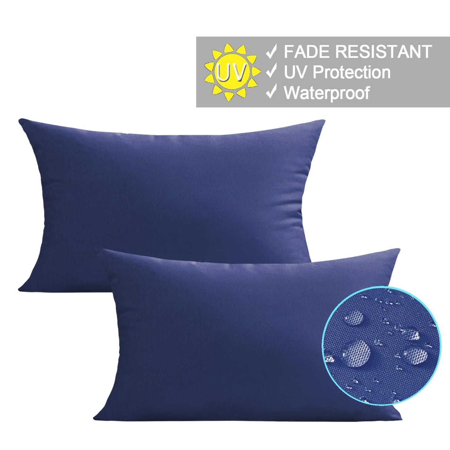 VAKADO Outdoor Waterproof Throw Pillow Covers 18X18 Set of 2 Decorative Green Patio Furniture Summer Cushion Cases Outside Decor for Couch Garden Bench Porch