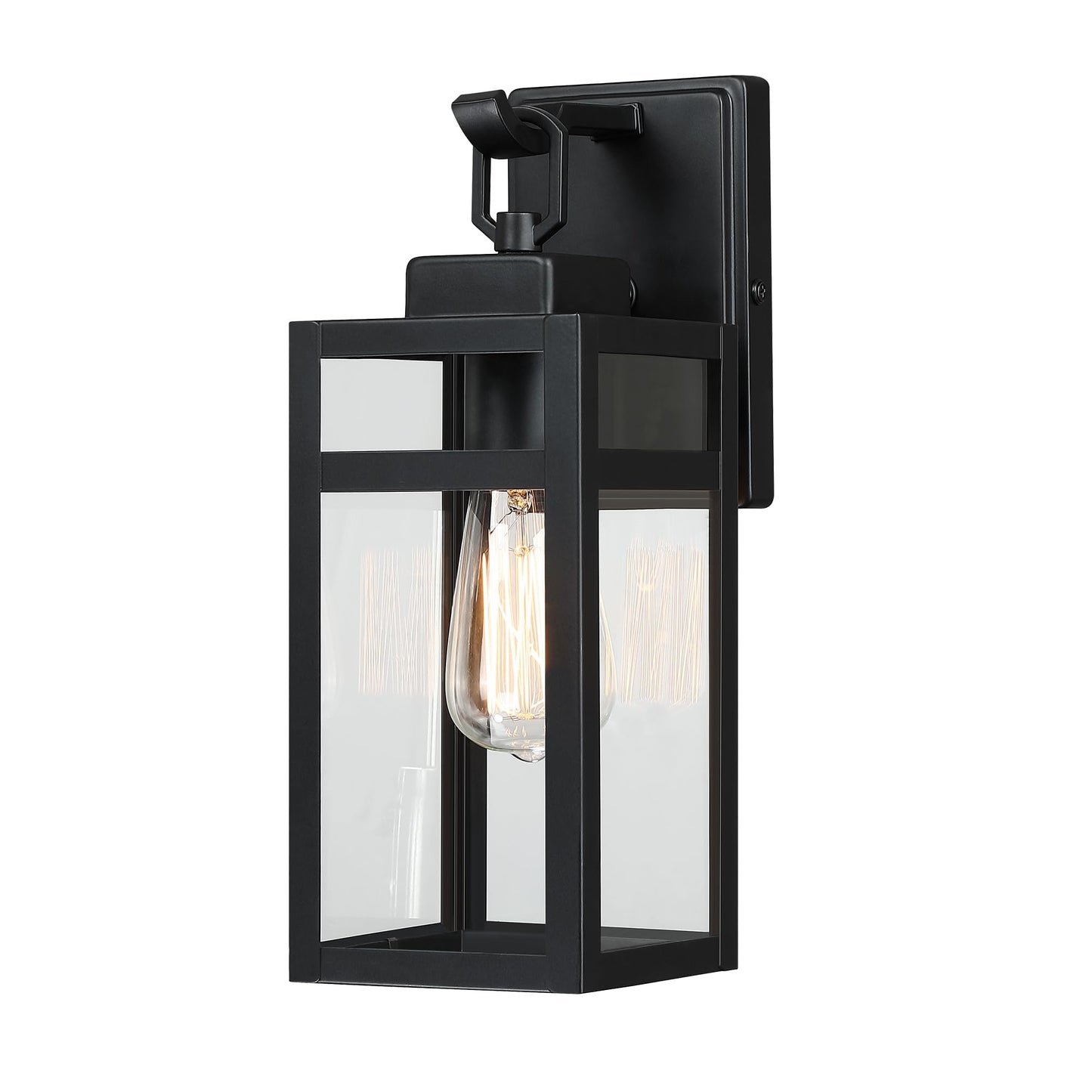 18 Inch Outdoor Wall Light Fixtures, Waterproof Exterior Light Fixtures, Modern Wall Lanterns with Clear Glass Shades, Porch Sconces Lighting for Patio Front Door Entryway Garage, E26 Sockets, 2-Pack