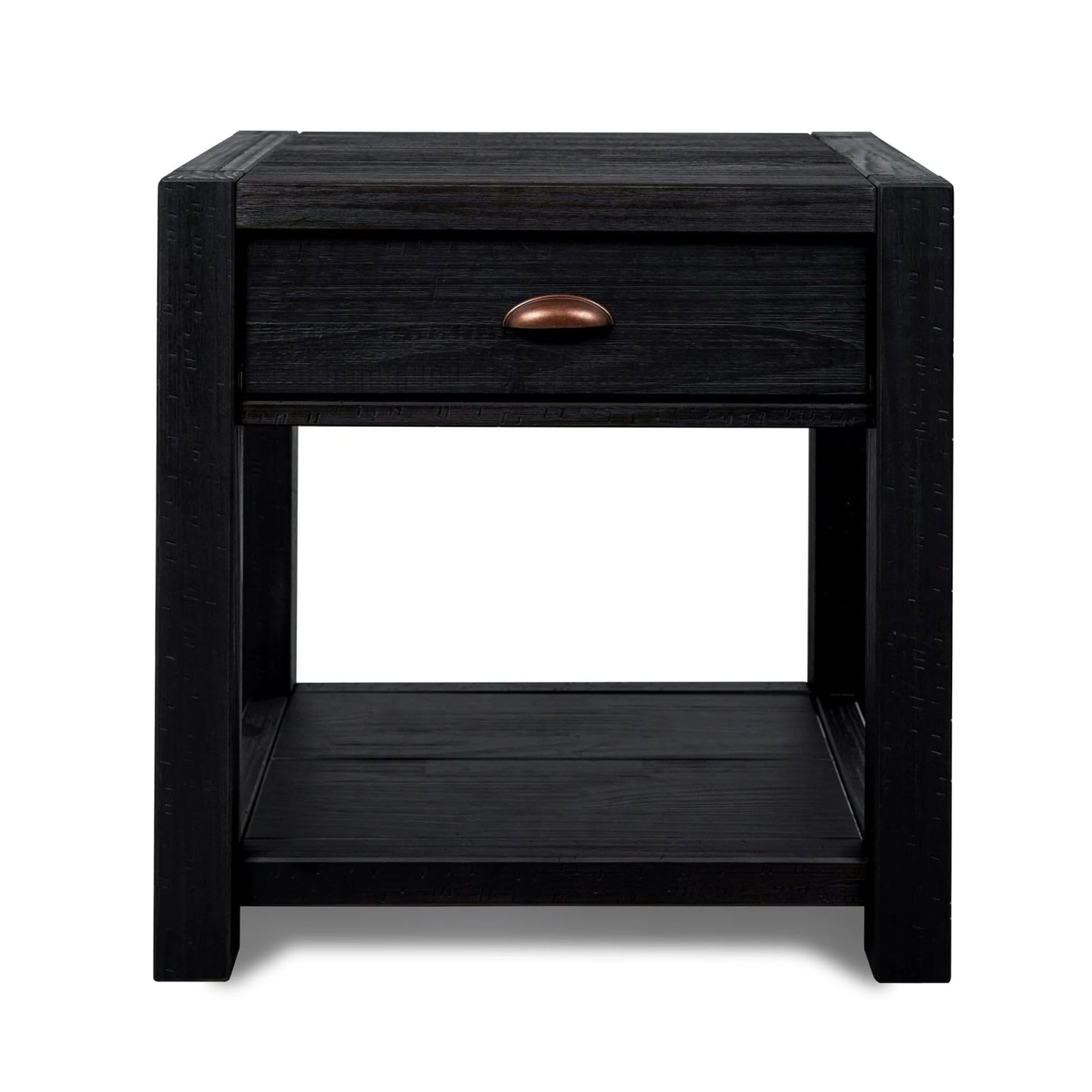 Grain Wood Furniture Montauk End Table, Solid Wood with a Driftwood Finish