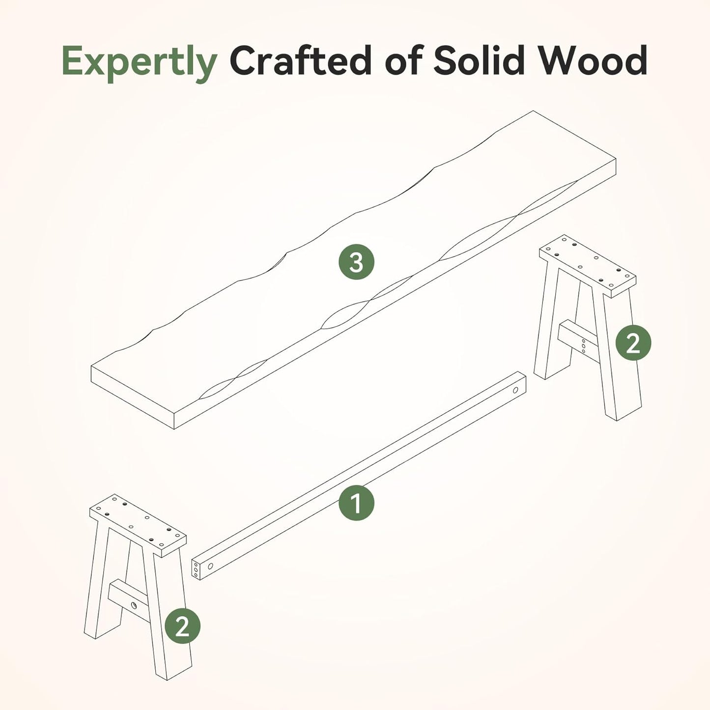 Solid Wood Entryway Bench, 63" Long Bed Bench with Angled Legs, Farmhouse Seating Benches for Entryway, Bedroom, Dining Room, Living Room, Rustic Brown