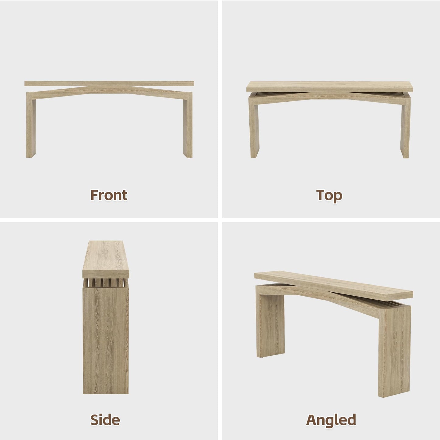 Epecoya Console Tables for Entryway 63-Inch, Wooden Sofa Tables Narrow Long Behind Couch Farmhouse, Modern Entryway Tables Rectangular for Entrance, Home, Living Room, Natural Brown