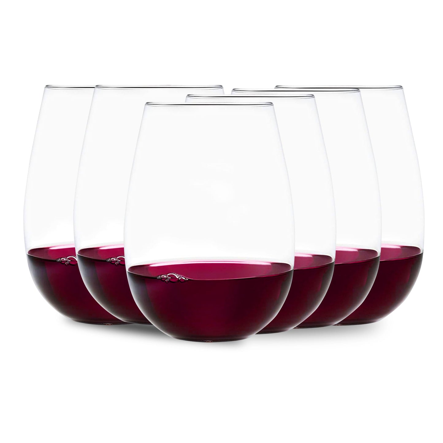 Voted New York Times Best Stemless Glass 2017, Elegant, Thin, European-Made,100% Lead-Free Crystalline Stemless Wine Glasses, Set of 6, 17 Fl Oz, Perfect for Sprits, Cocktails, Water, and Smoothies