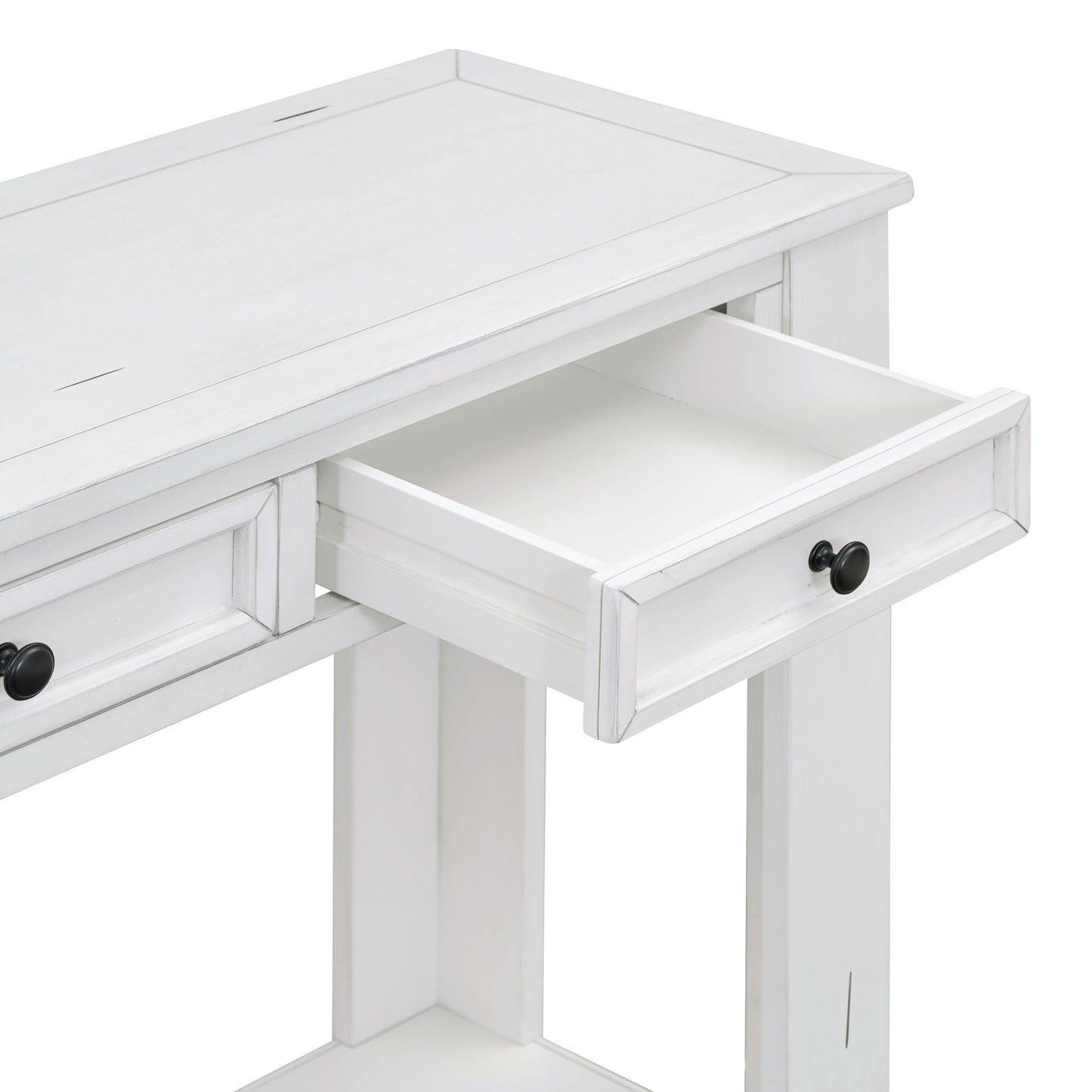 LKTART 63" Solid Wood Console Table Sofa Table with Storage Drawers and Bottom Shelf,Farmhouse Entryway Table for Hallway Foyer,Living Room,Easy Assembled (63" Espresso)