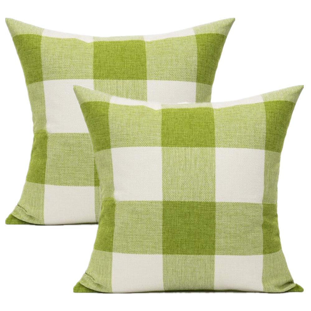VAKADO Outdoor Farmhouse Buffalo Plaids Throw Pillow Covers 18x18 Set of 2 Black White Decorative Classroom Front Porch Classic Decor Retro Boho Cushion Cases Fall Home Rustic Check for Couch Patio