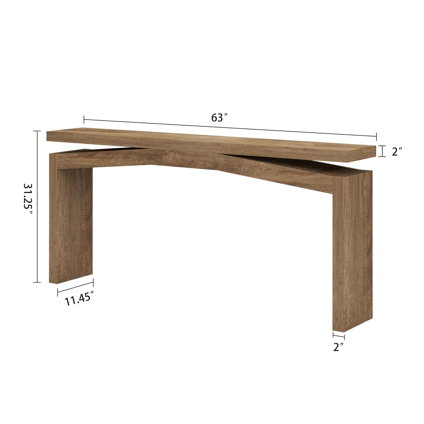 Epecoya Console Tables for Entryway 63-Inch, Wooden Sofa Tables Narrow Long Behind Couch Farmhouse, Modern Entryway Tables Rectangular for Entrance, Home, Living Room, Natural Brown