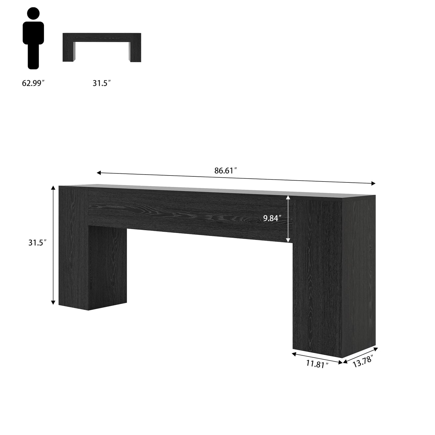Epecoya Extra Long Console Tables for Entryway 86-Inch, Farmhouse Couch Table Behind Sofa Wooden, Modern Entryway Table for Entrance, Hallway, Living Room, Apartment, Natural Oak Brown