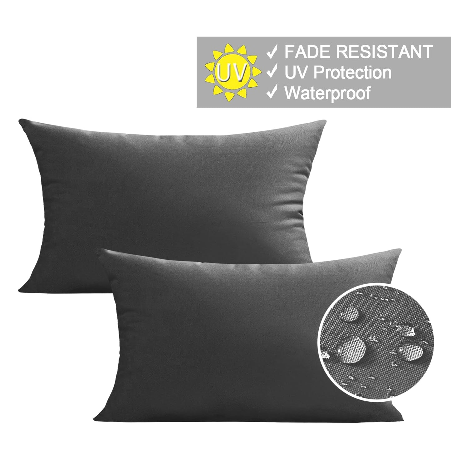 VAKADO Outdoor Waterproof Throw Pillow Covers 18X18 Set of 2 Decorative Green Patio Furniture Summer Cushion Cases Outside Decor for Couch Garden Bench Porch