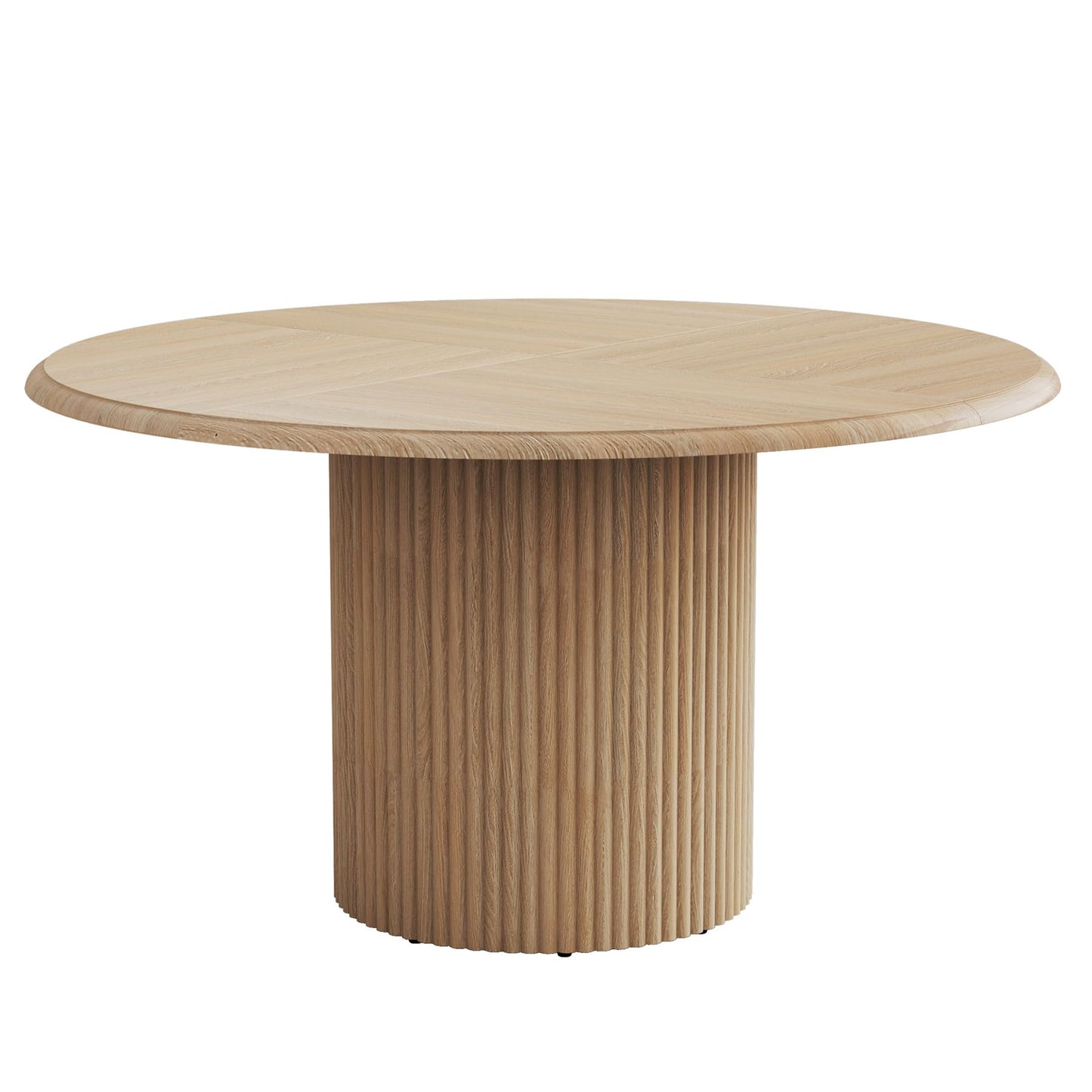 Tribesigns 47" Round Dining Table for 4, Farmhouse Kitchen Table with Metal Base, Modern Small Dinner Table for Dining Room,Kitchen (Chairs Not Included)