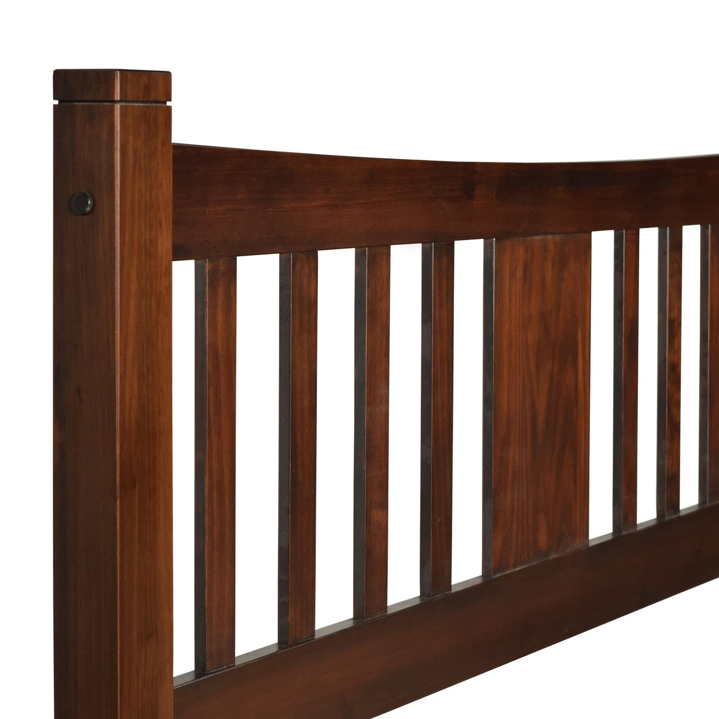 Grain Wood Furniture Shaker Solid Wood Slat Platform Bed, Queen Size, Walnut Finish