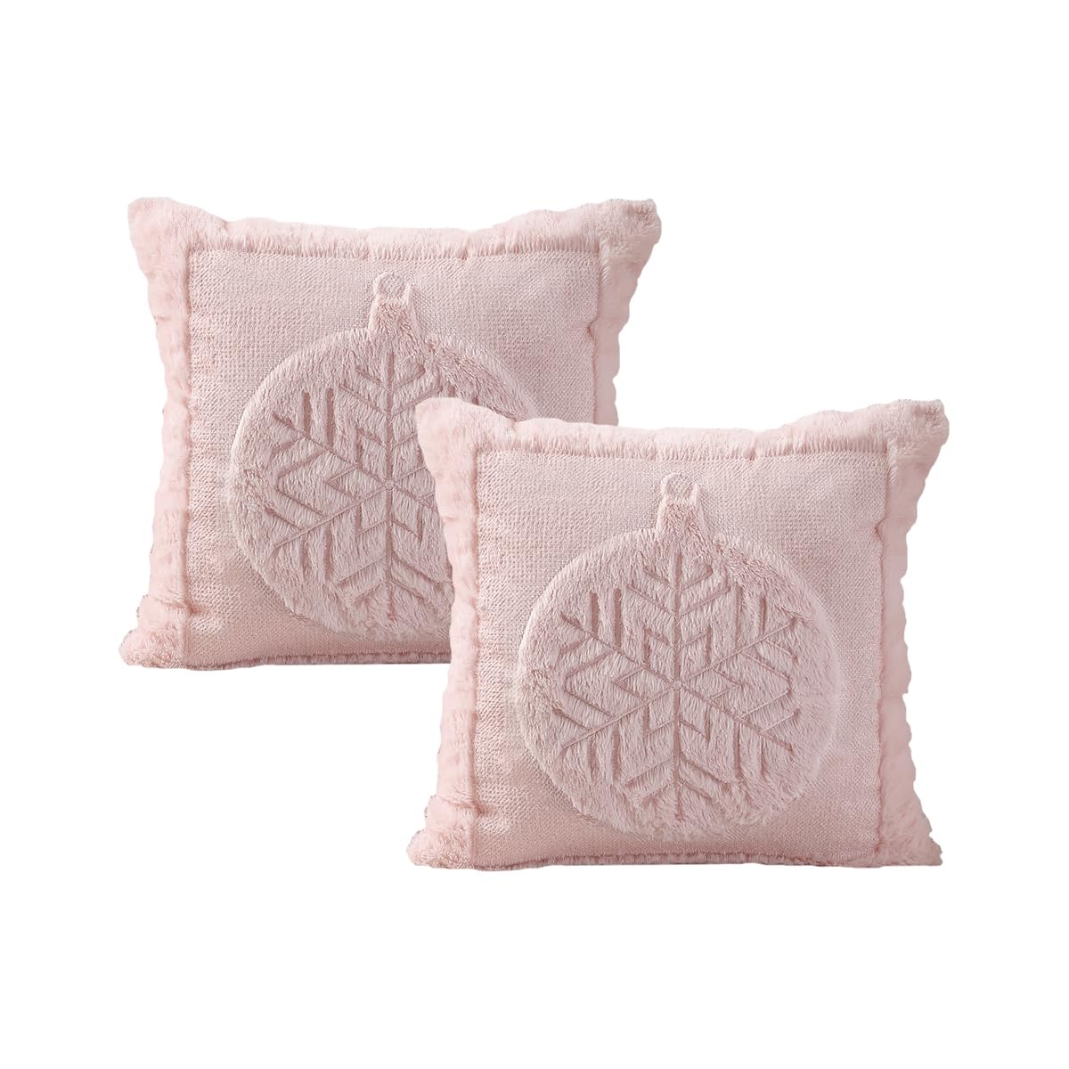 VAKADO Christmas Green Throw Pillow Covers 18x18 Set of 2 ，Winter Xmas Holiday Decoration Outdoor Tree Decorative Home Decor for Couch Festival Bed Sofa Bedroom Living Room Office