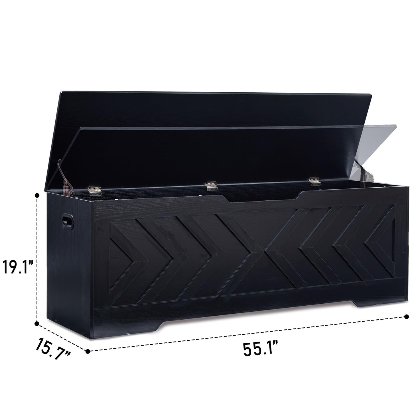 55.1” Storage Bench, Extra Large Entryway Bench with Storage,Storage Chest with 2 Safety Hinges,Blanket Storage,Shoe Storage Chest for Bedroom,Living Room,Easy Assembly. (Greige)