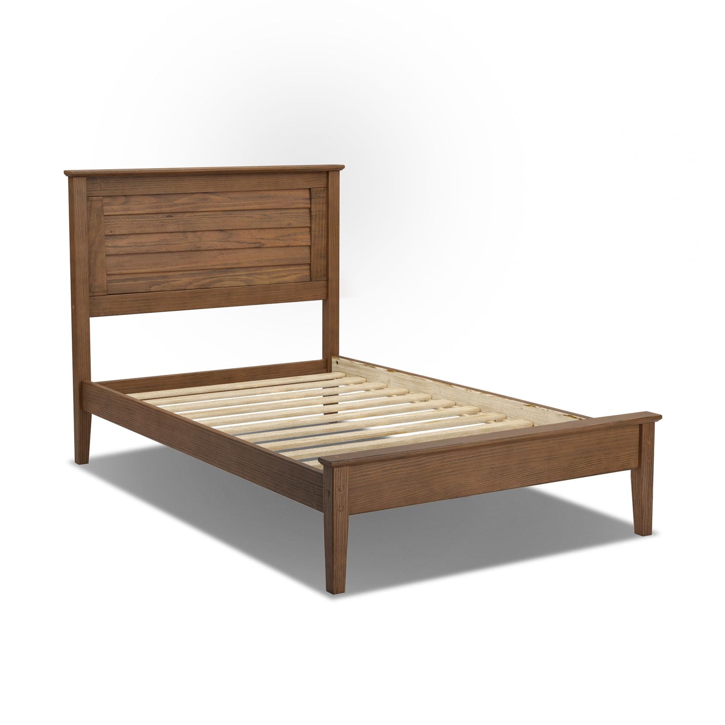 Grain Wood Furniture Greenport Solid Wood Platform Bed, Full Size, Brushed Walnut