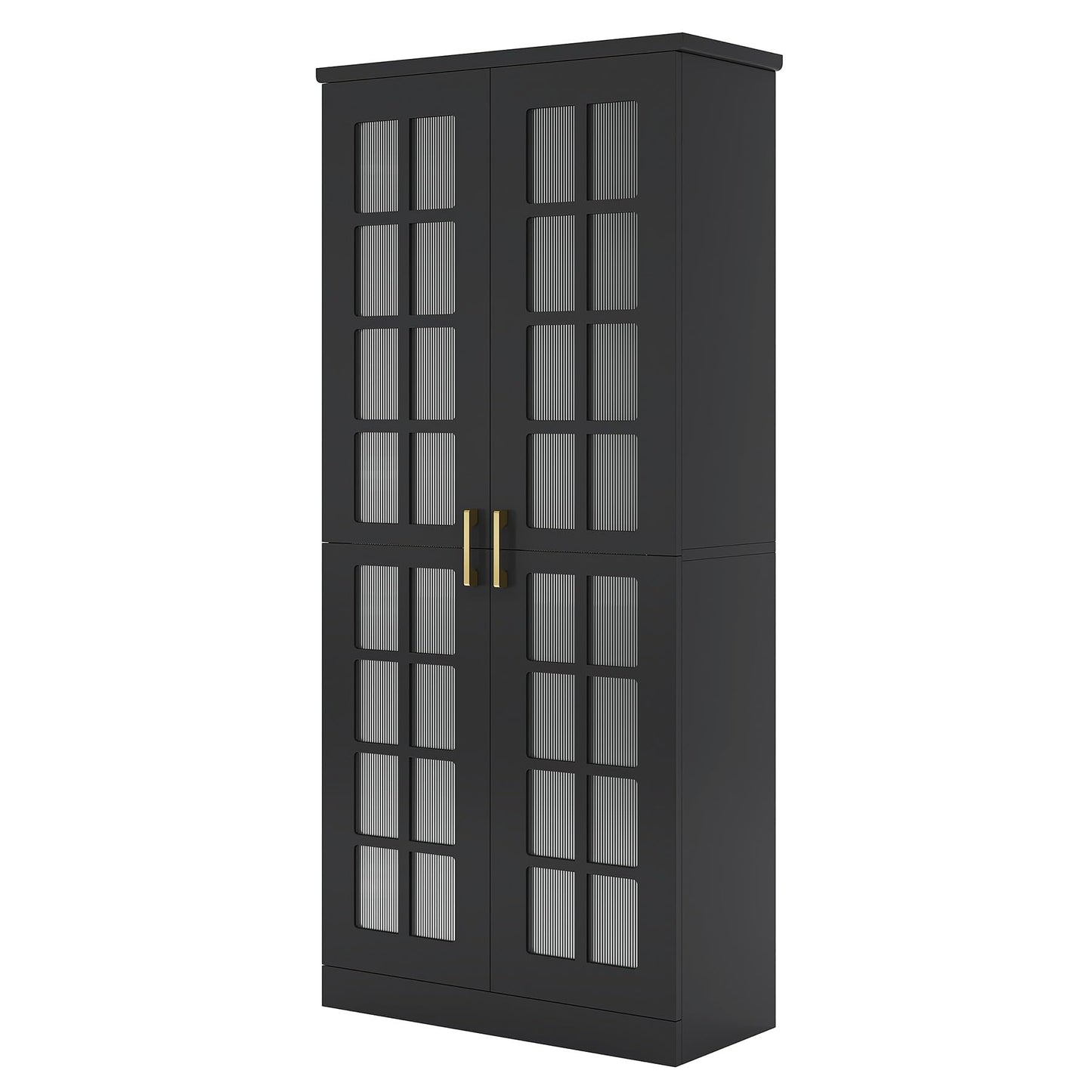 Tribesigns Tall Shoe Cabinet with Doors, 8-Tier Shoe Storage with Adjustable Shelves, Modern Shoe Organizer Shoe Rack Cabinet for Entryway, Hallway, Closet, Living Room, Rustic Brown