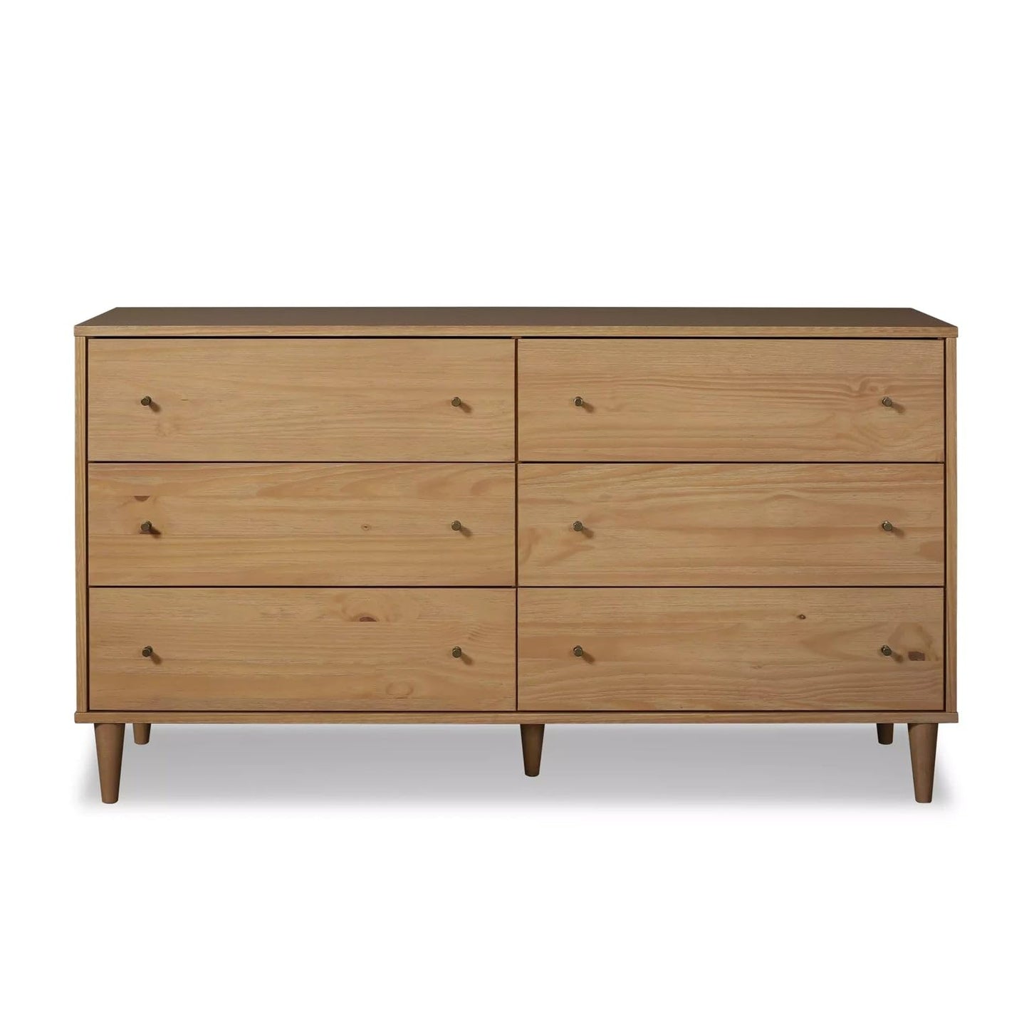 Grain Wood Furniture Mid Century 6-Drawer Dresser, Brushed Walnut